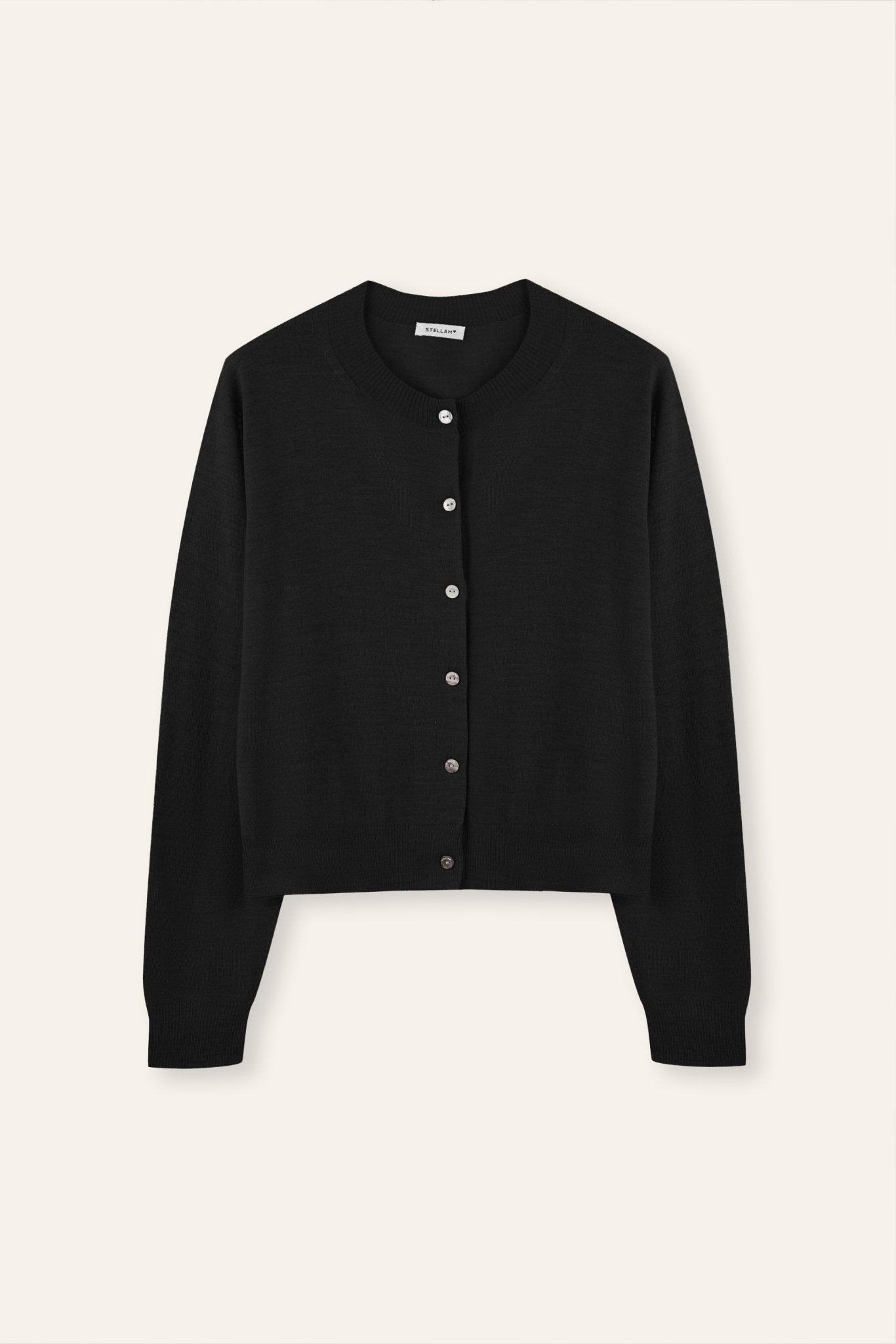 SARAH silk-blended cardigan (Black) - STELLAM