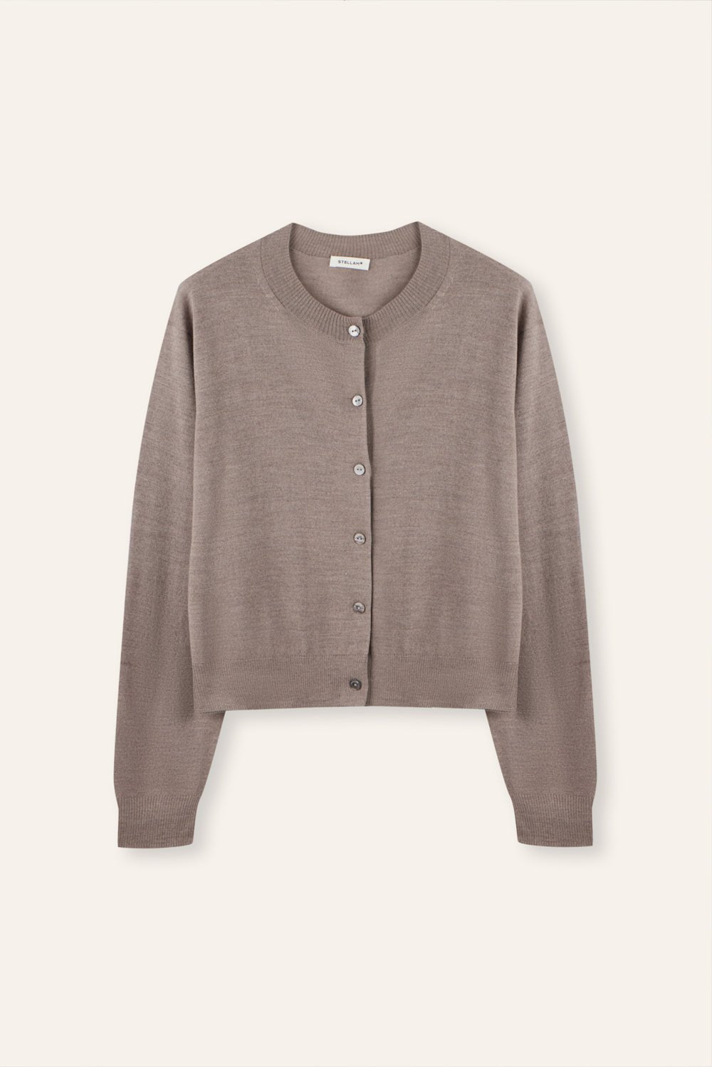 SARAH silk-blended cardigan (Walnut) - STELLAM