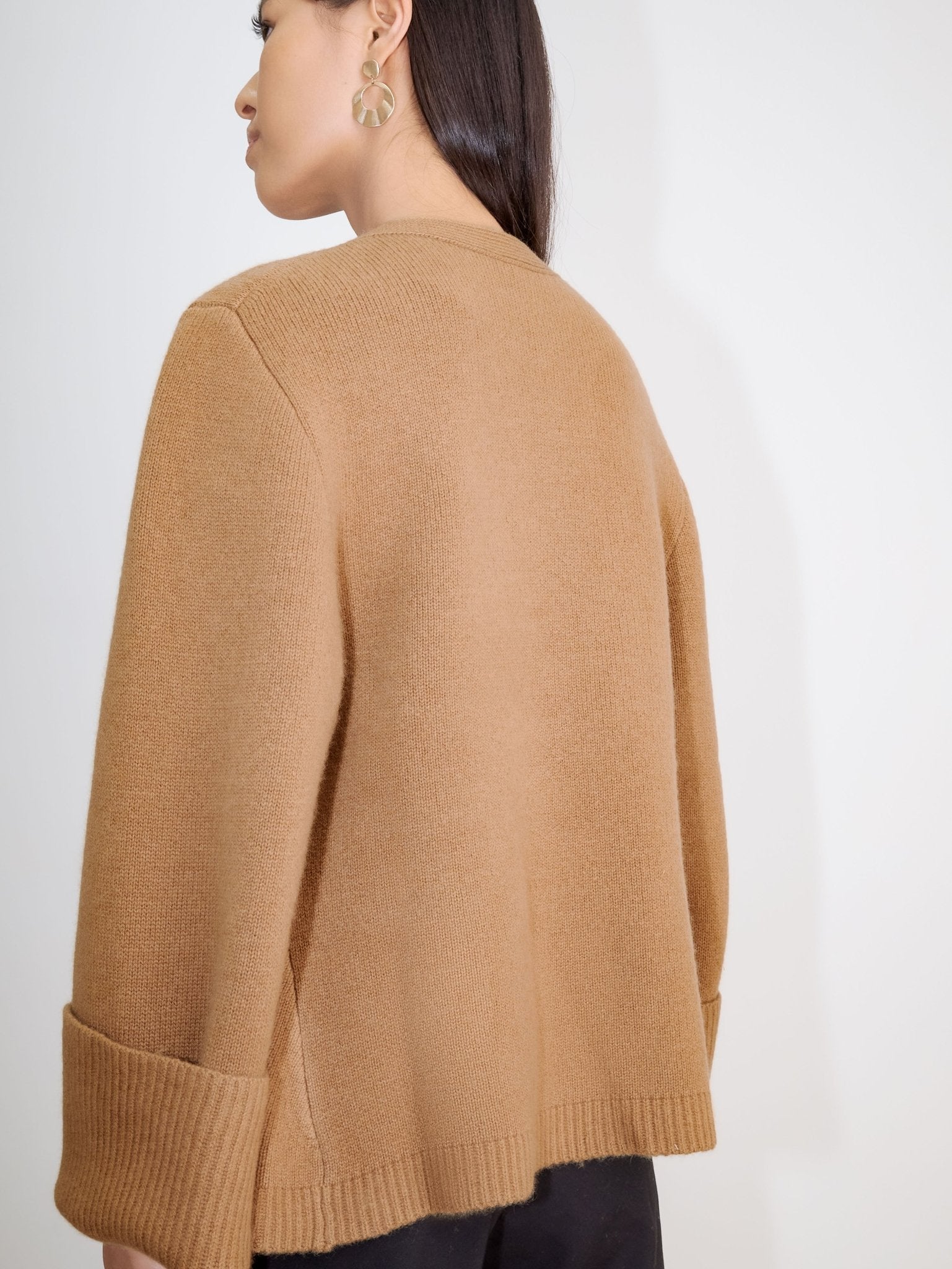 SCARLET oversized cashmere cardigan (Milktea) - STELLAM