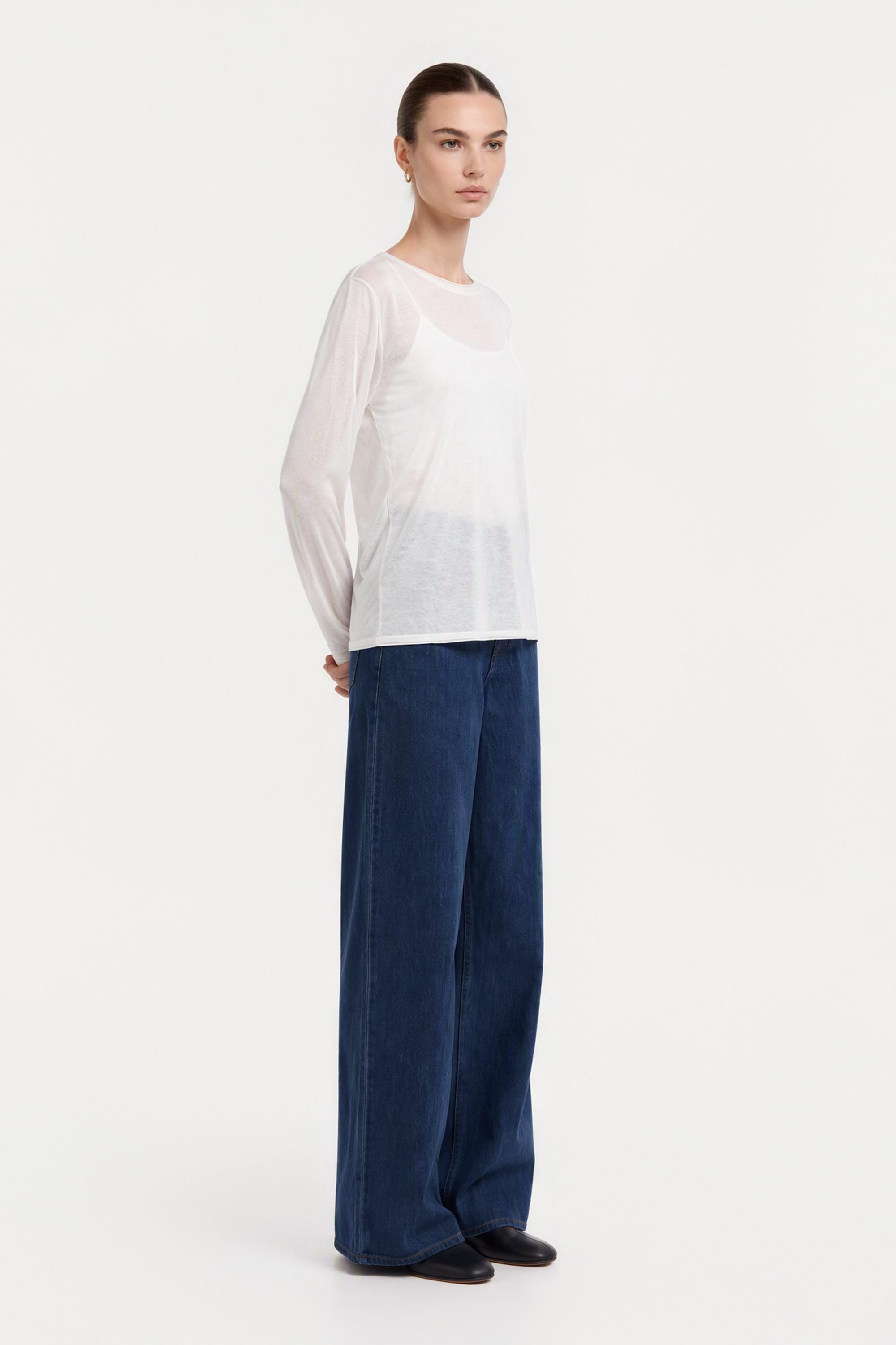 SHINE TENCEL 混紡上衣(白色)