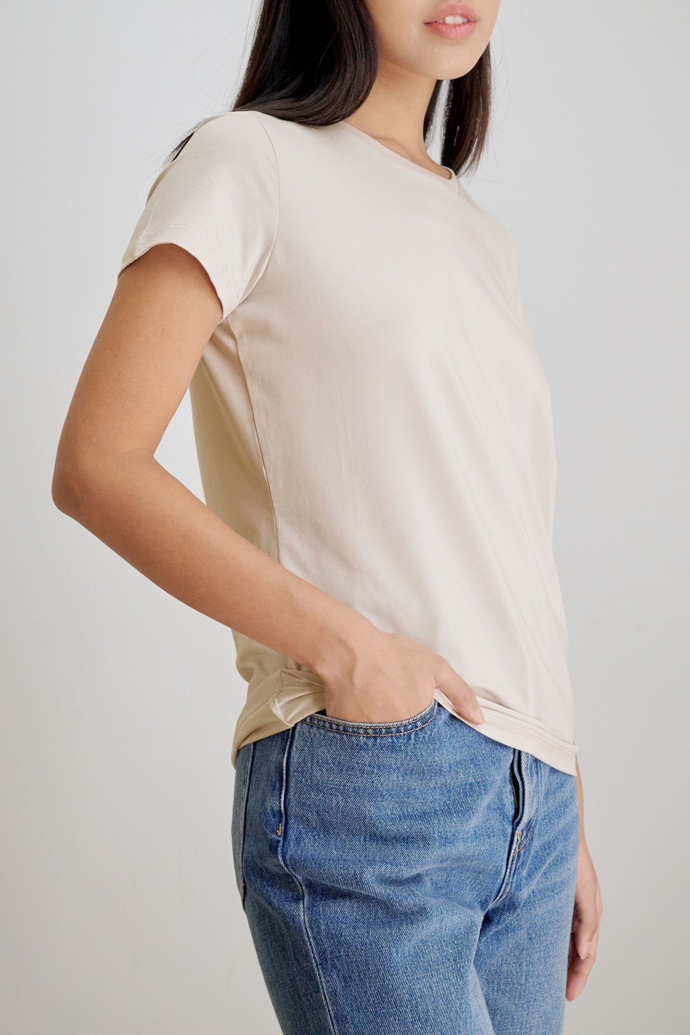 SIGNATURE relaxed jersey tee (Stone) - STELLAM