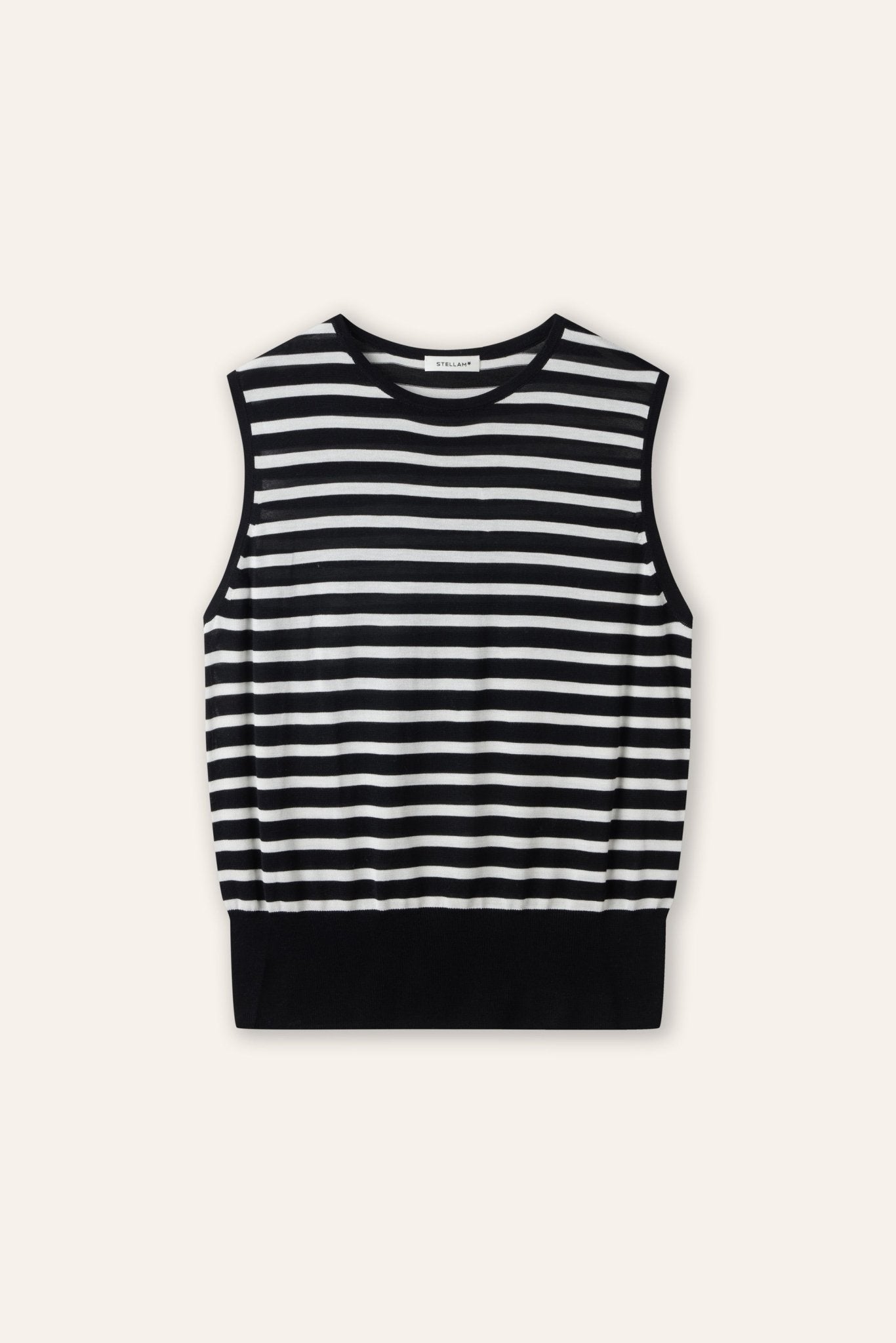 SILK -VIOLET tank top (Black stripe) - STELLAM
