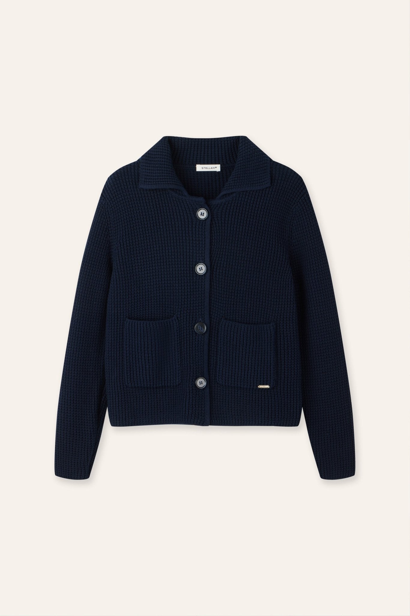 SUE cotton cardigan (Navy) - STELLAM