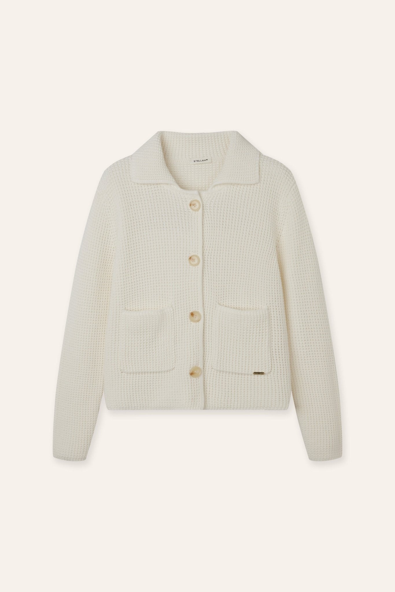 SUE cotton cardigan (White) - STELLAM