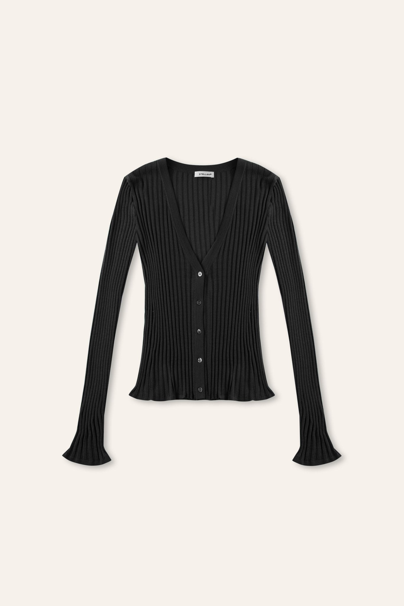 SUSAN slim-fit cardigan (Black) - STELLAM