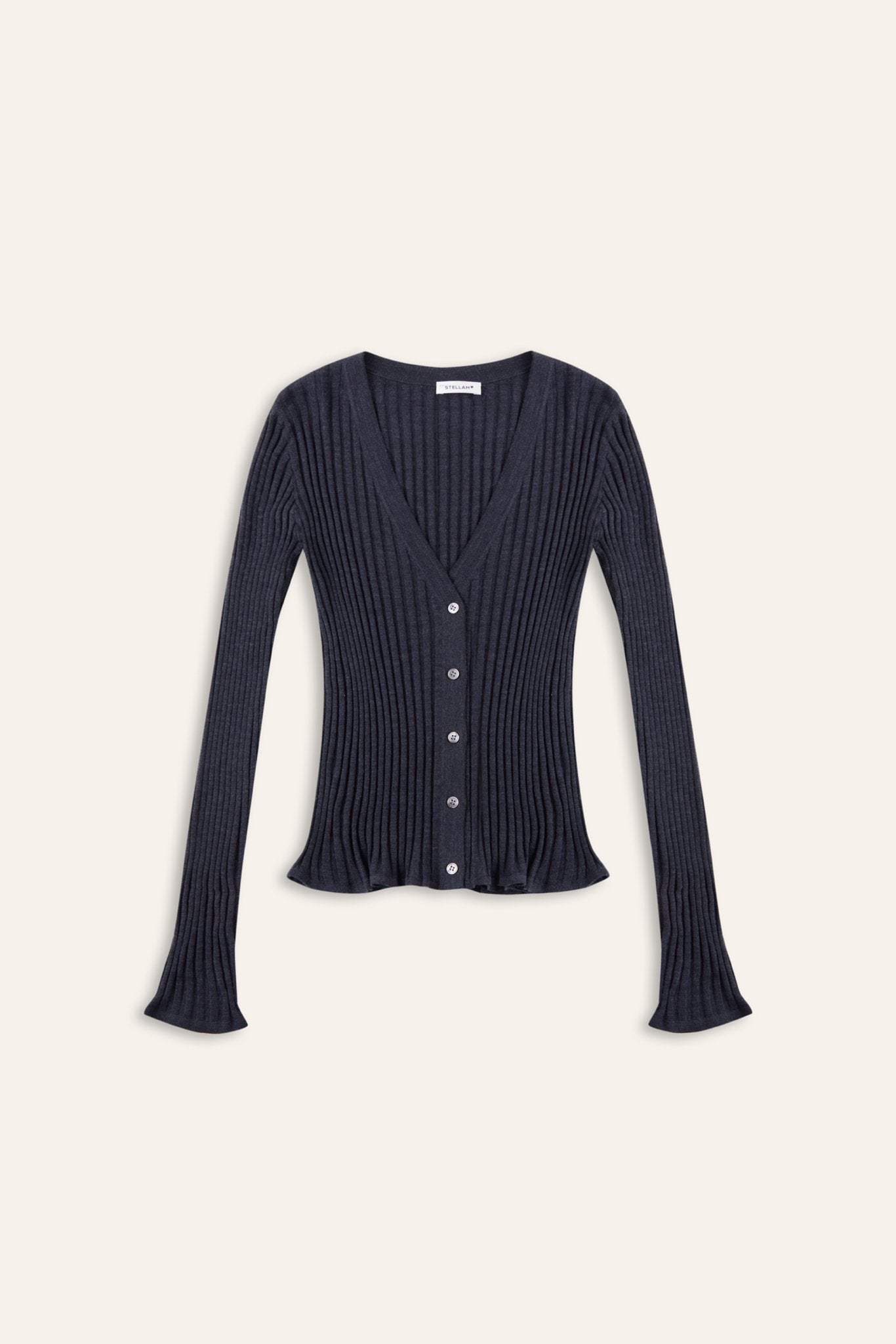 SUSAN slim-fit cardigan (Dark grey) - STELLAM