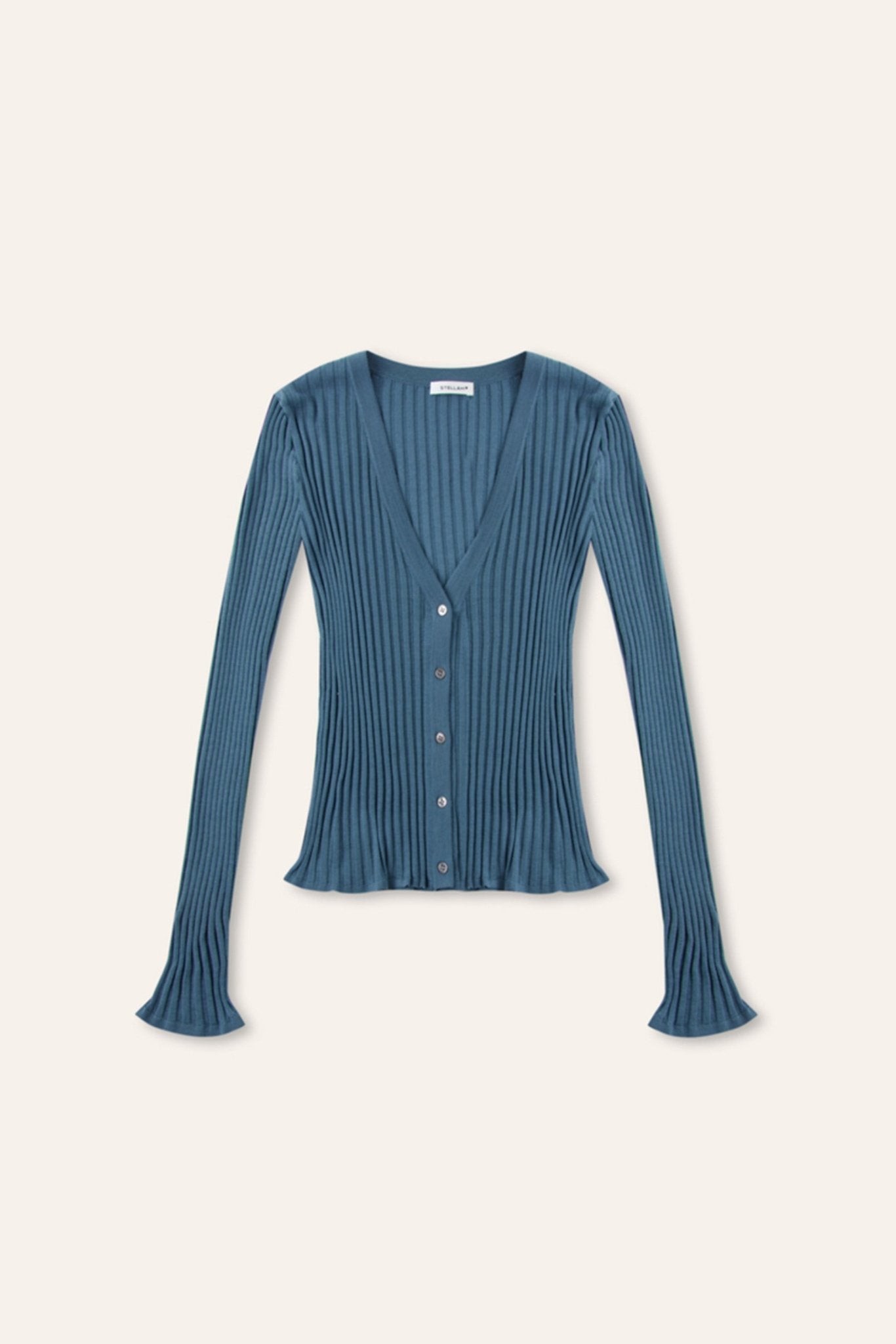 SUSAN slim-fit cardigan (Storm blue) - STELLAM