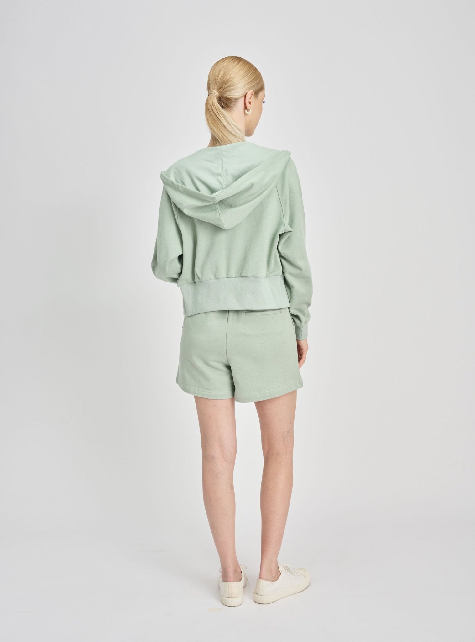 VENICE cotton hoodie jacket (Light green) - STELLAM