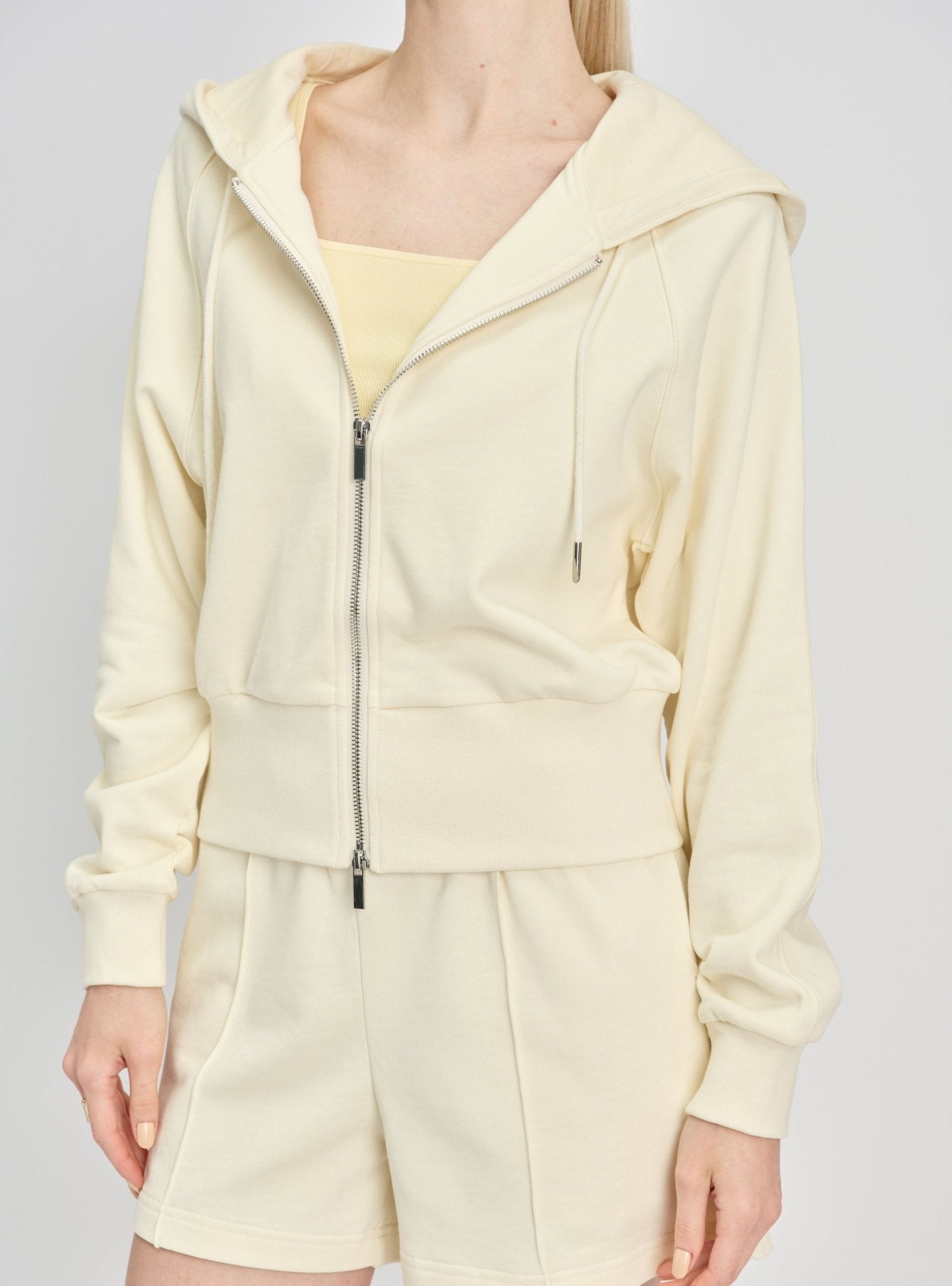 VENICE cotton hoodie jacket (Light yellow) - STELLAM