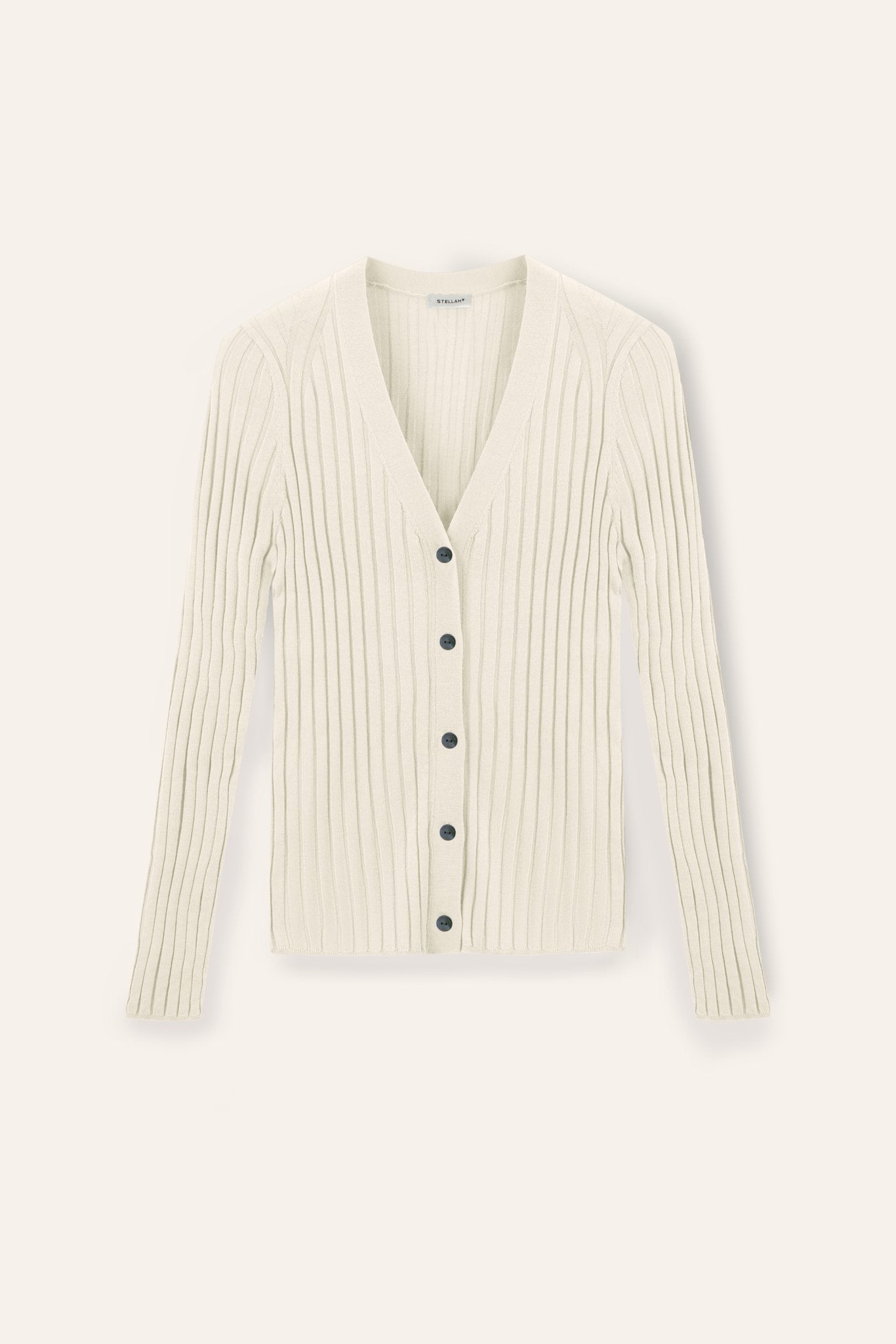 WENDY 2.0 merino wool slim-fit cardigan (White) - STELLAM