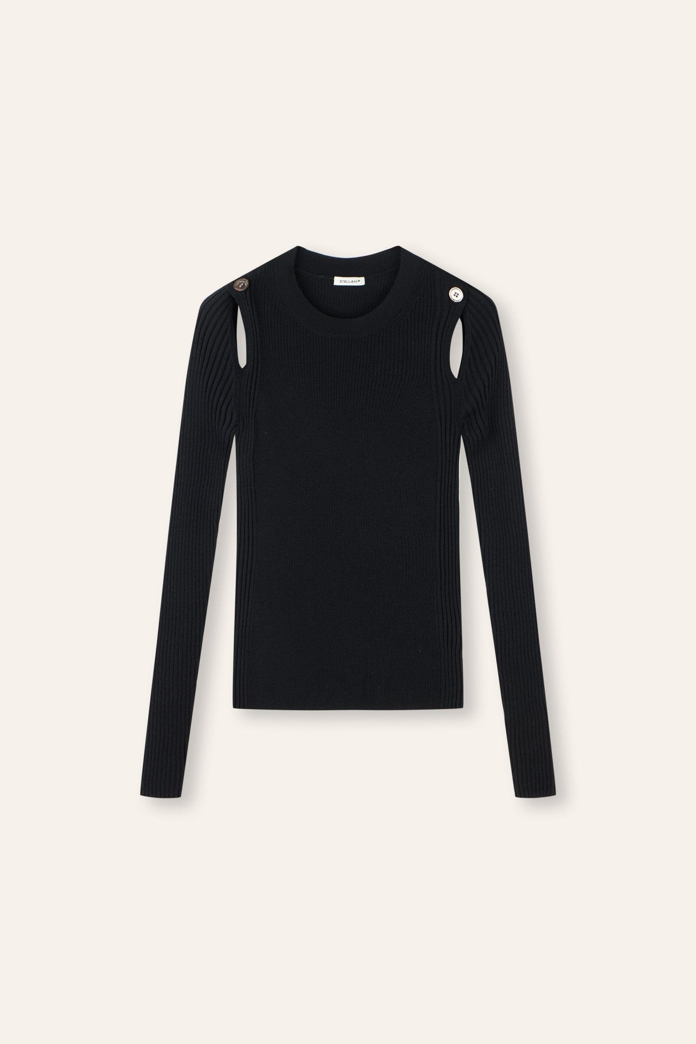 ZAZA cut-out wool sweater (Black) - STELLAM