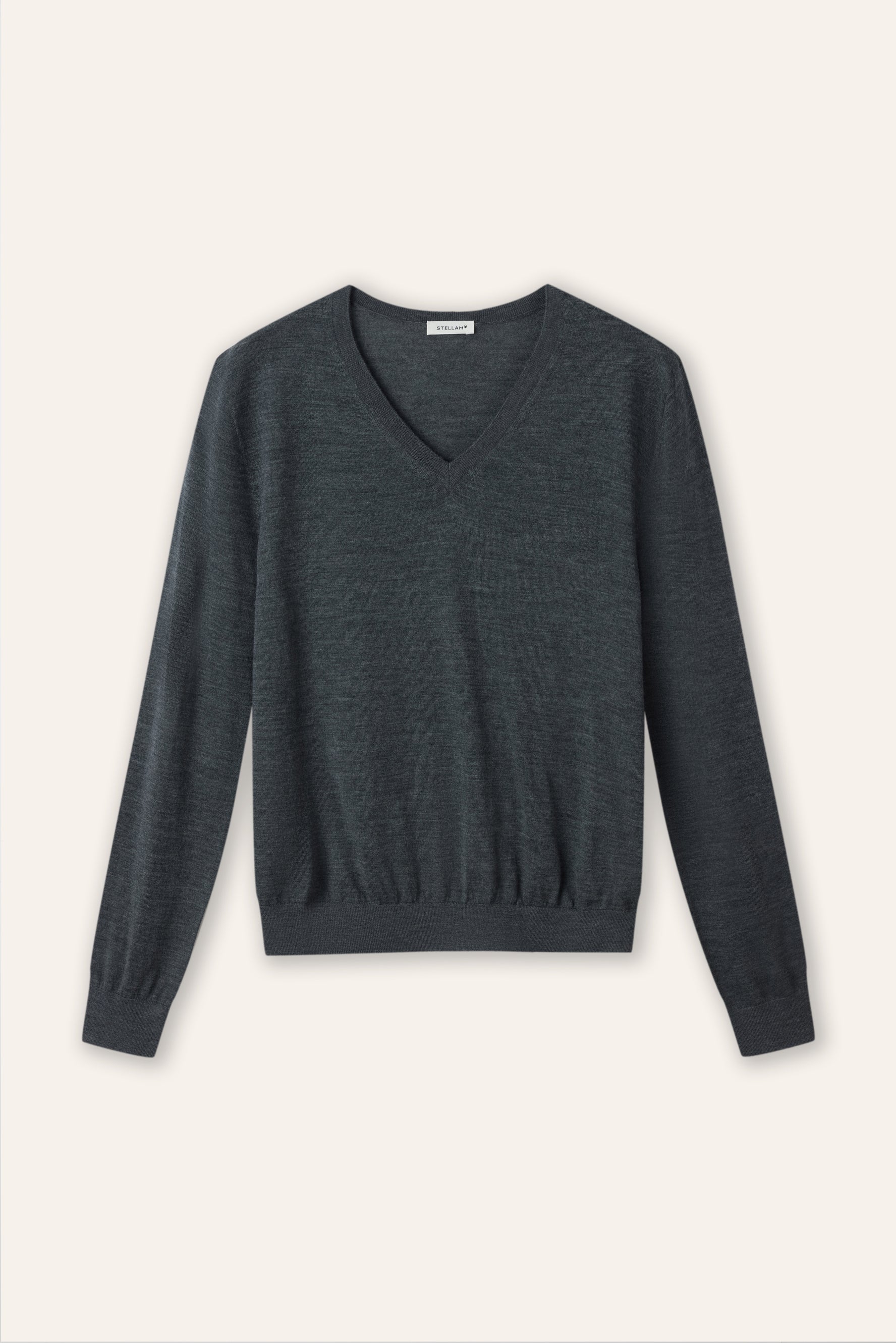 REGAL V neck wool pullover (Grey)