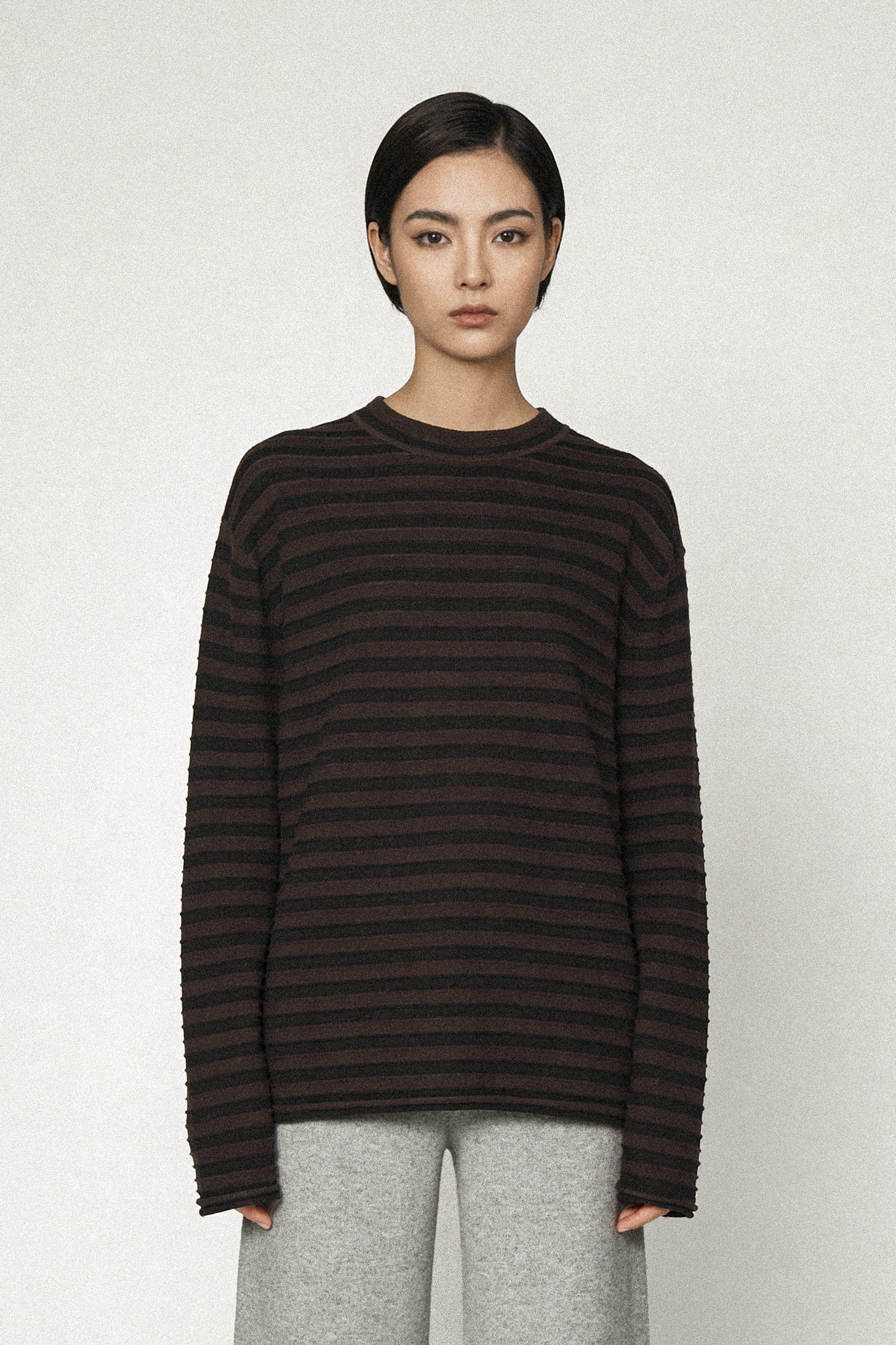 JUILY 羊毛上衣（棕色條紋）