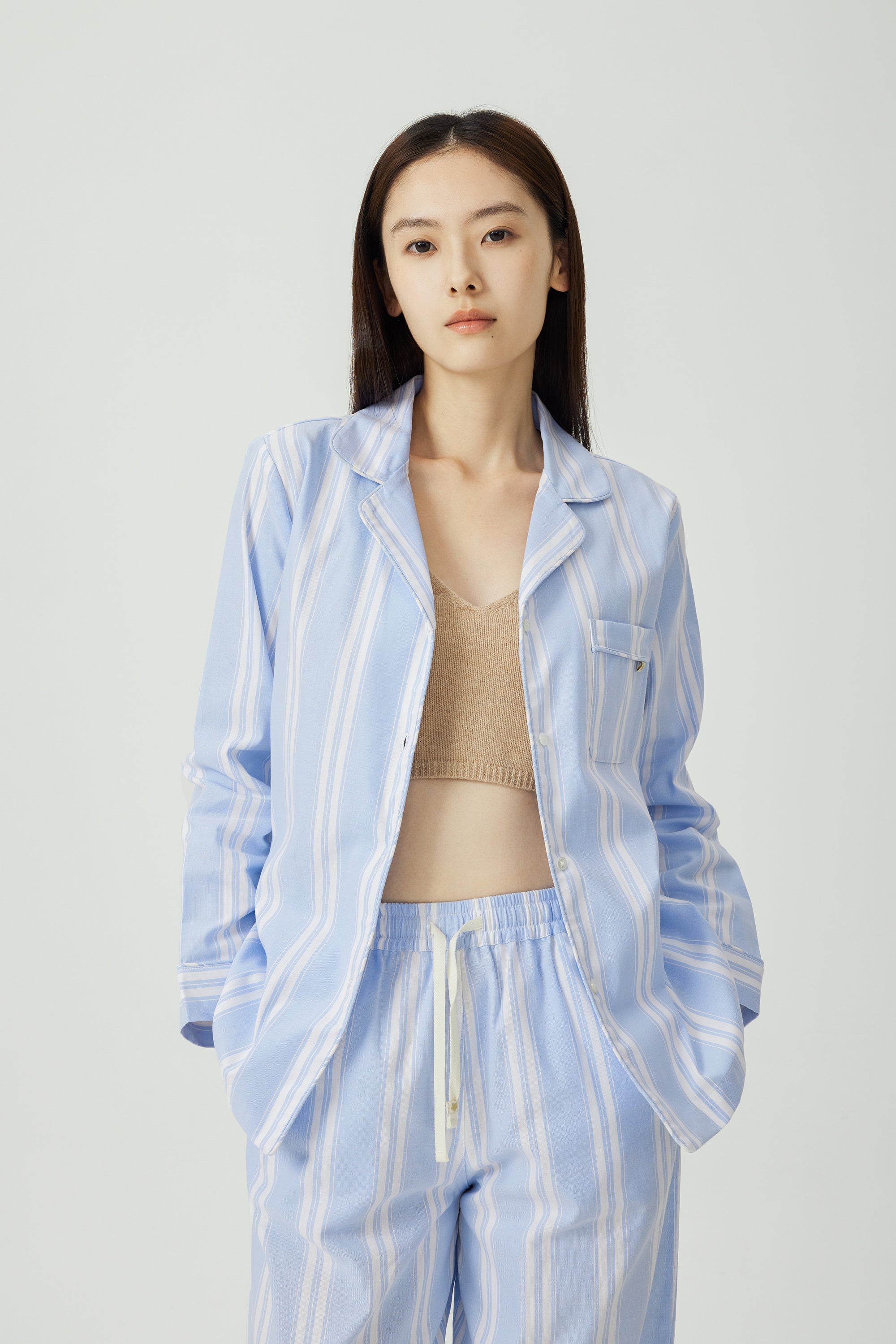 JOVIA organic cotton pajamas (Sky stripe)