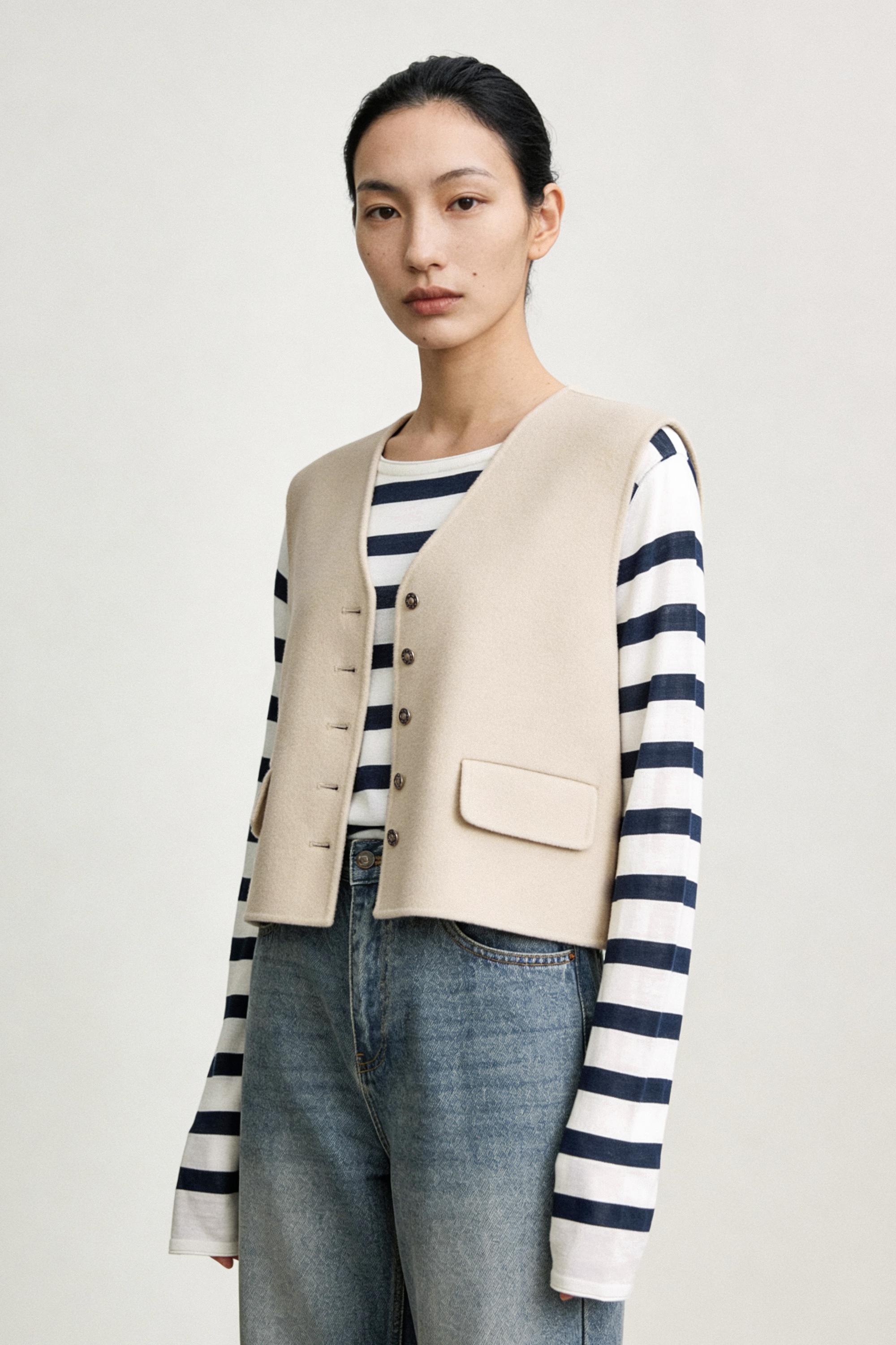 LULU 2.0 King's superfine wool gilet (Beige)