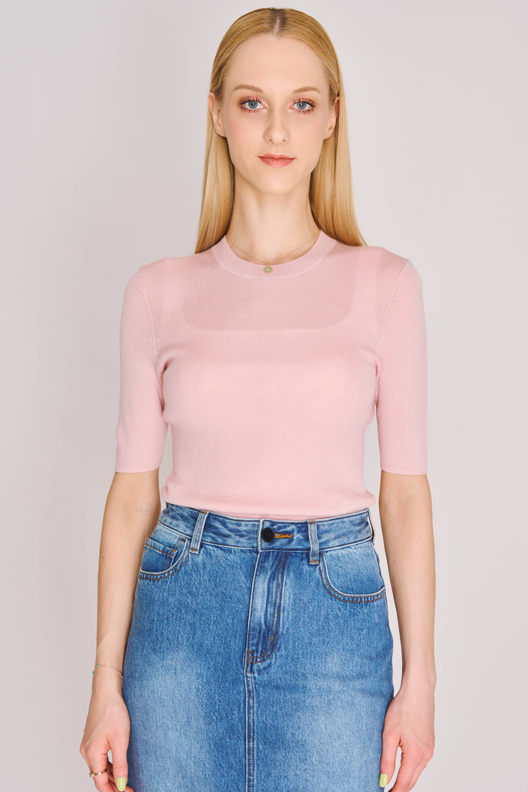 MONA silk-blended top (Pink)