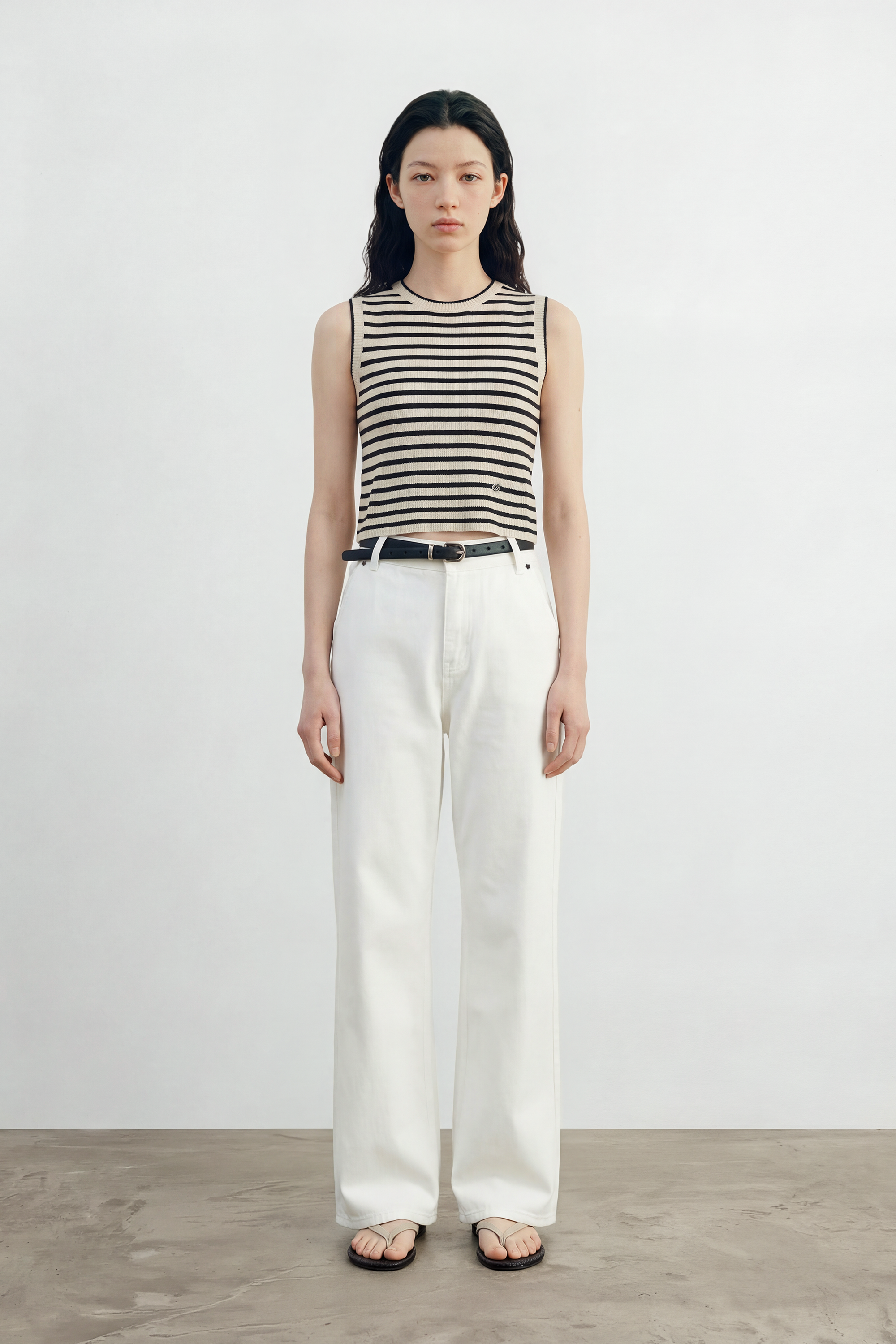 SATURN stripe sleeveless top (Stripe)