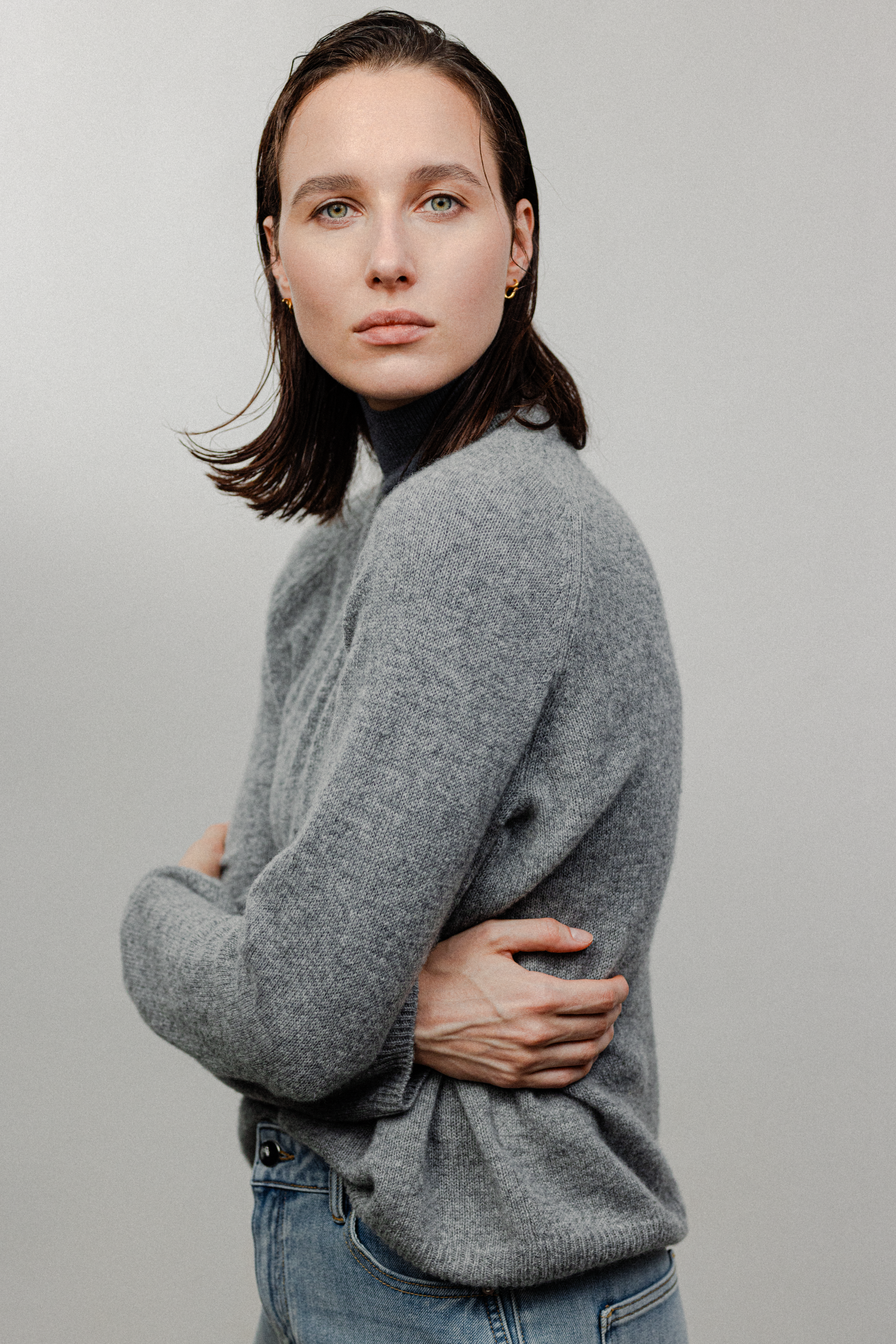 AIR-CASHMERE sweater (Grey)