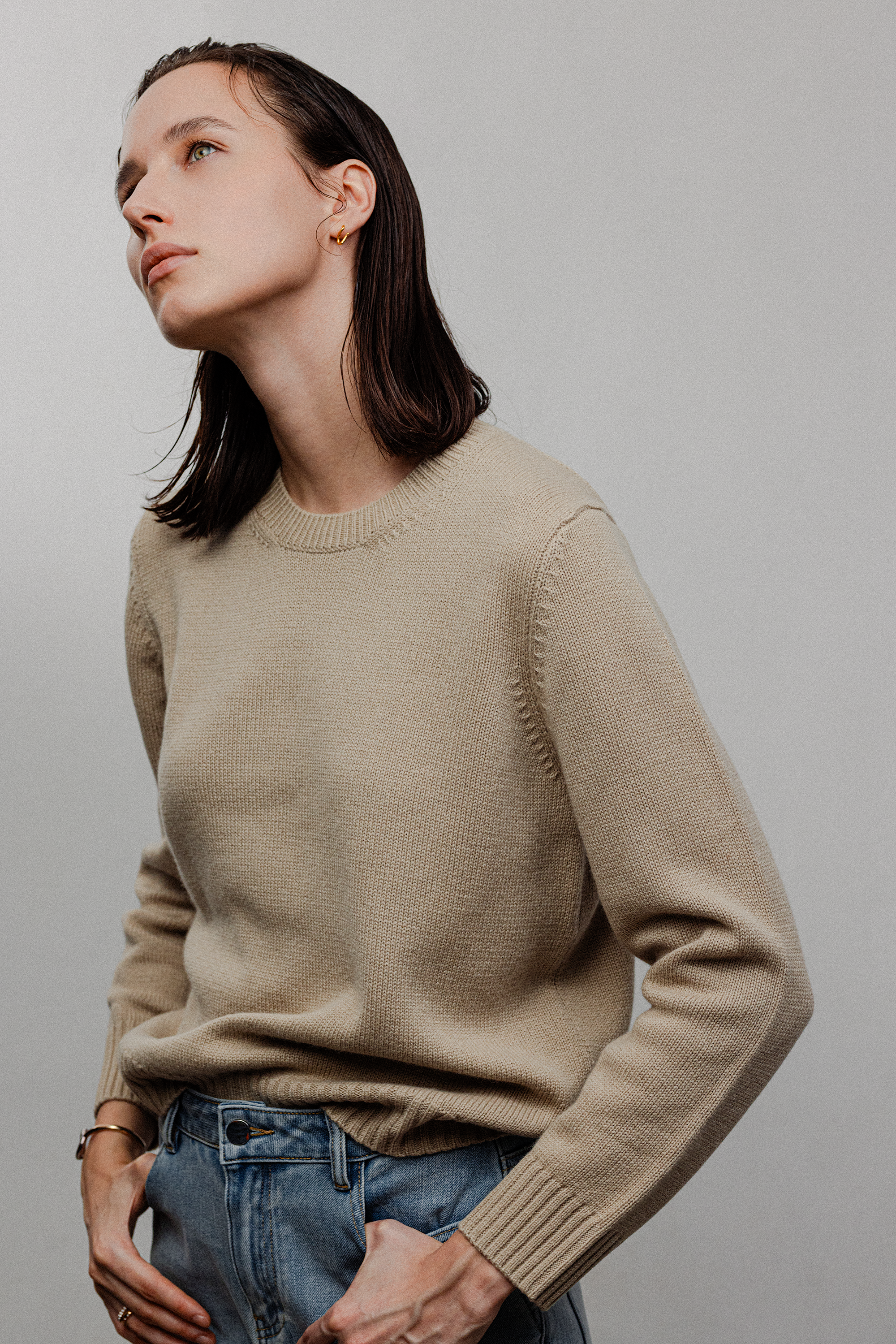 LINE cashmere-blended sweater (Butter)