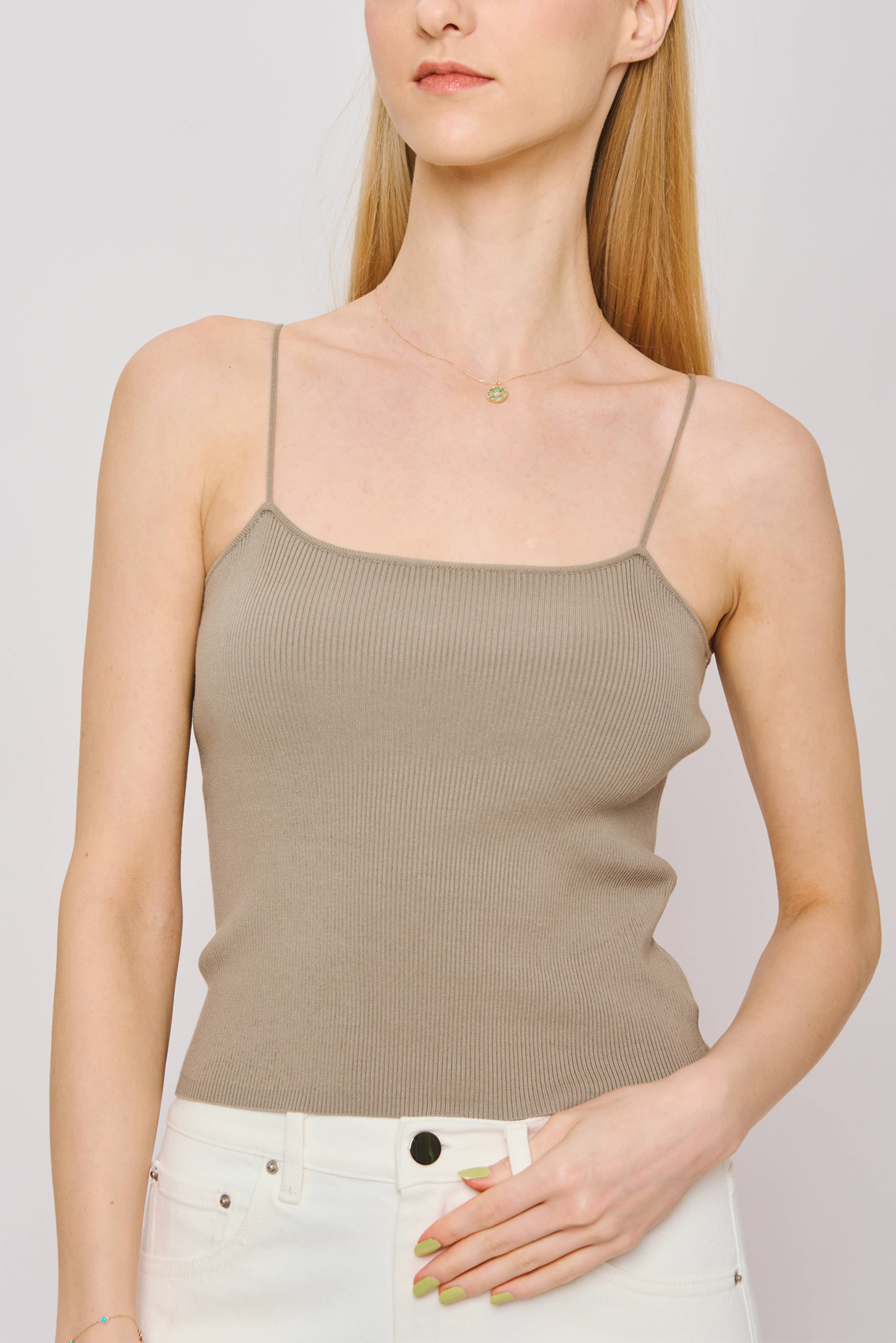 ROXY tencel and silk camisole (Concrete grey)