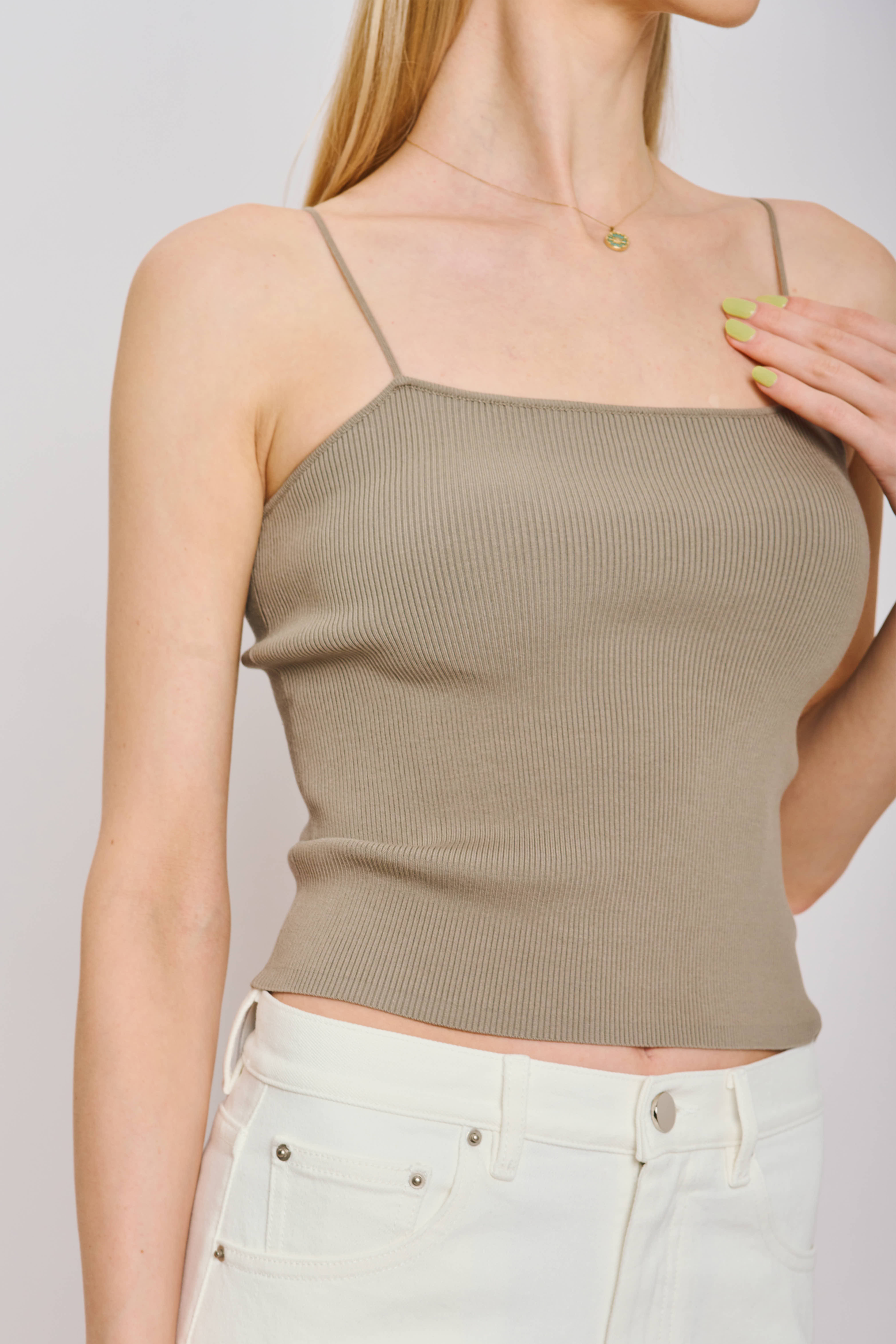 ROXY tencel and silk camisole (Concrete grey)