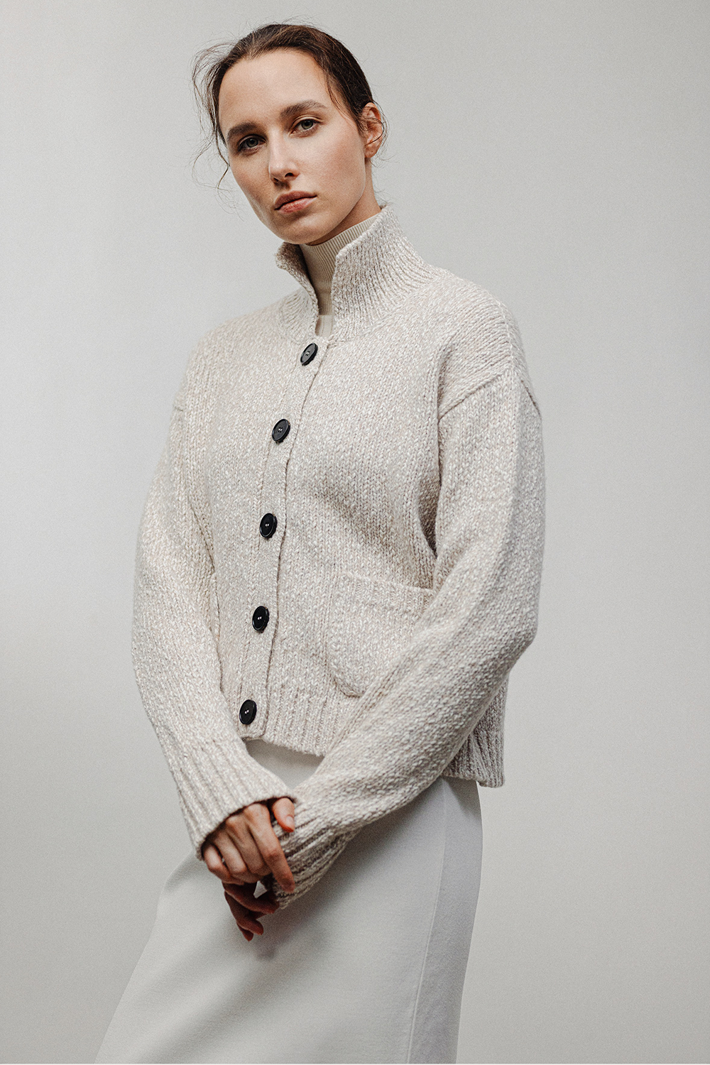 MONO wool cardigan (White) **Available by the Mid-October**