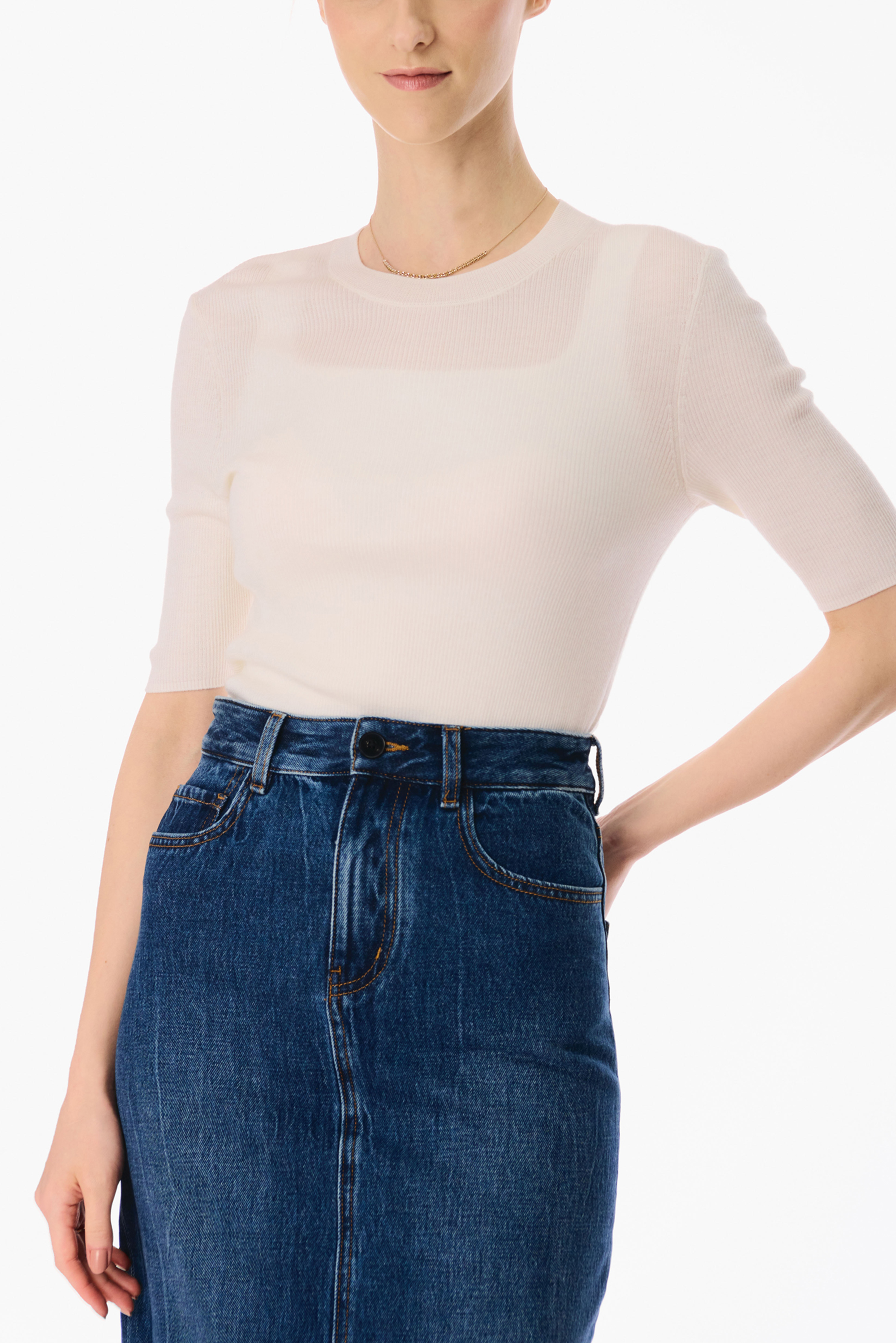 MONA silk-blended top (White)