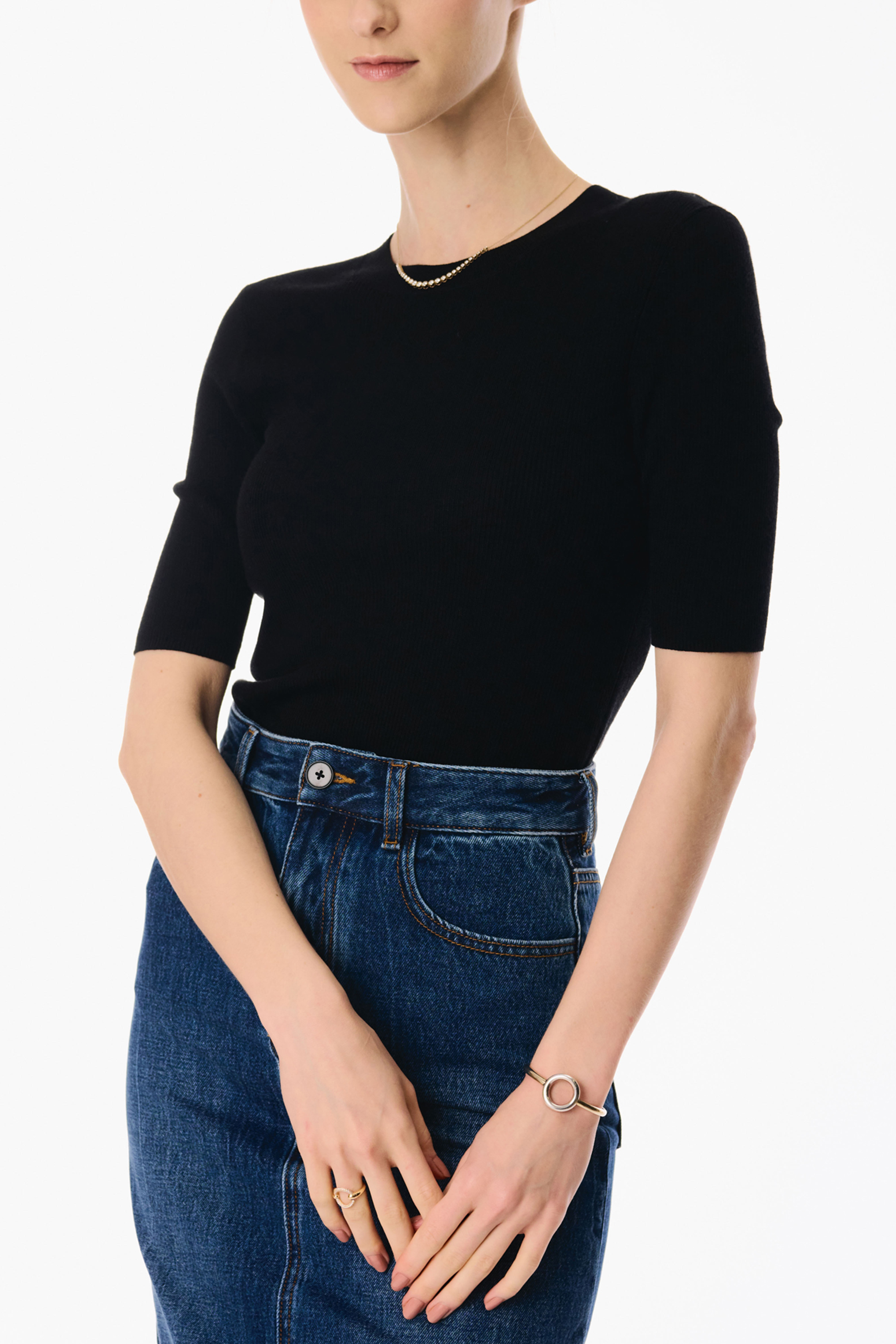 MONA silk-blended top (Black)