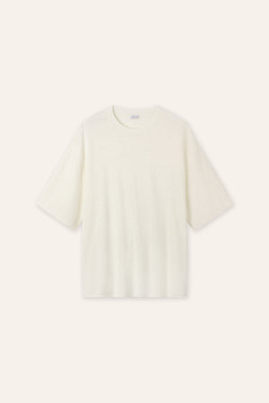 BET linen cotton oversize tee (White)