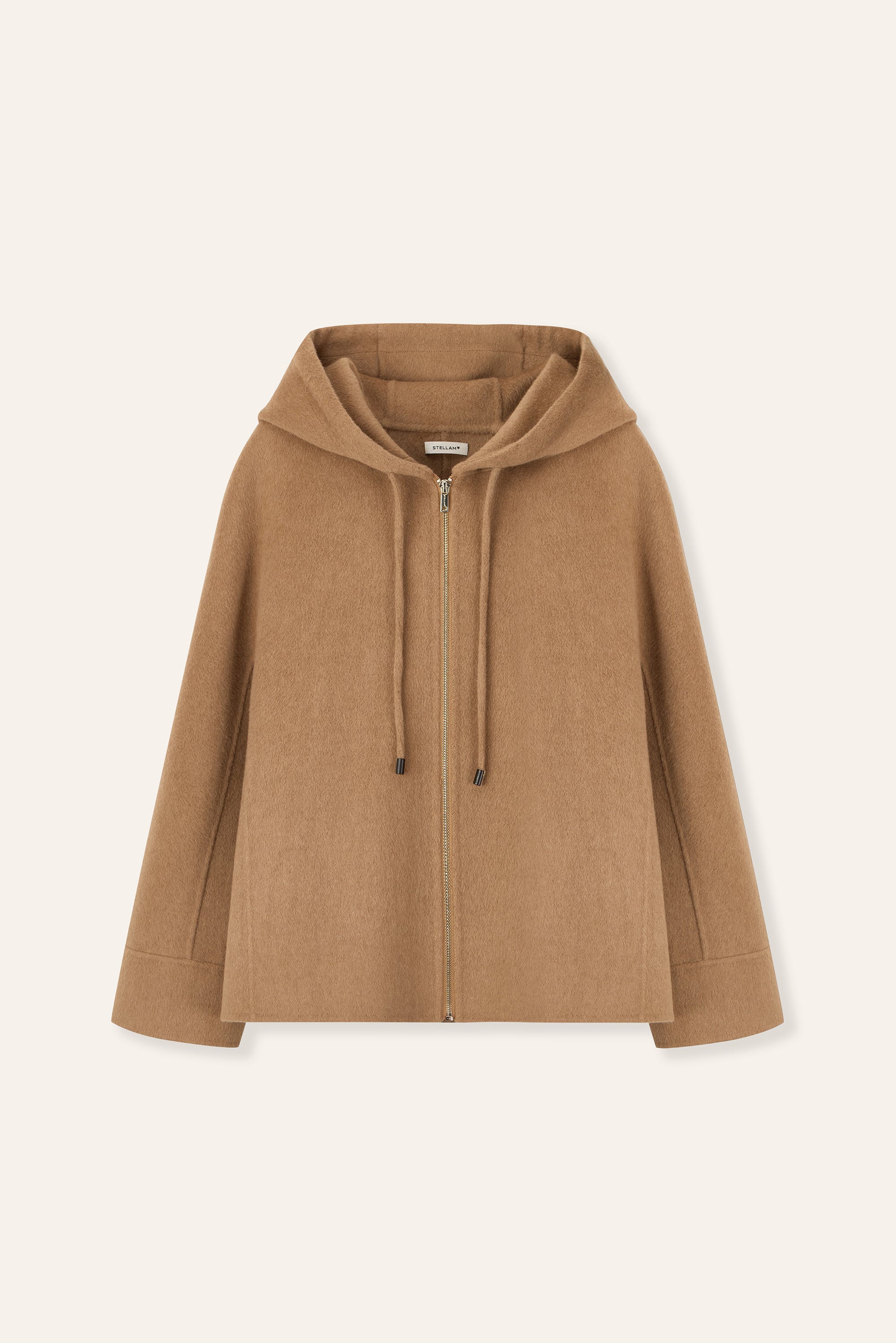 CAMIE wool-blended zip jacket (Camel)