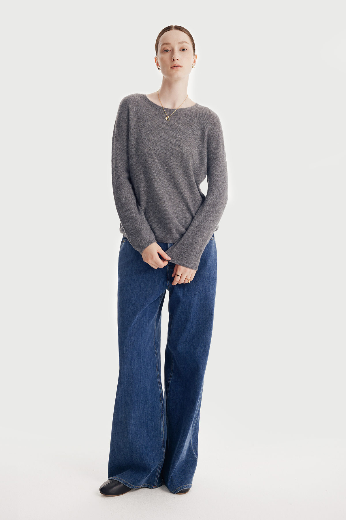 CARRIA silk-cashmere seamless pullover (Grey)