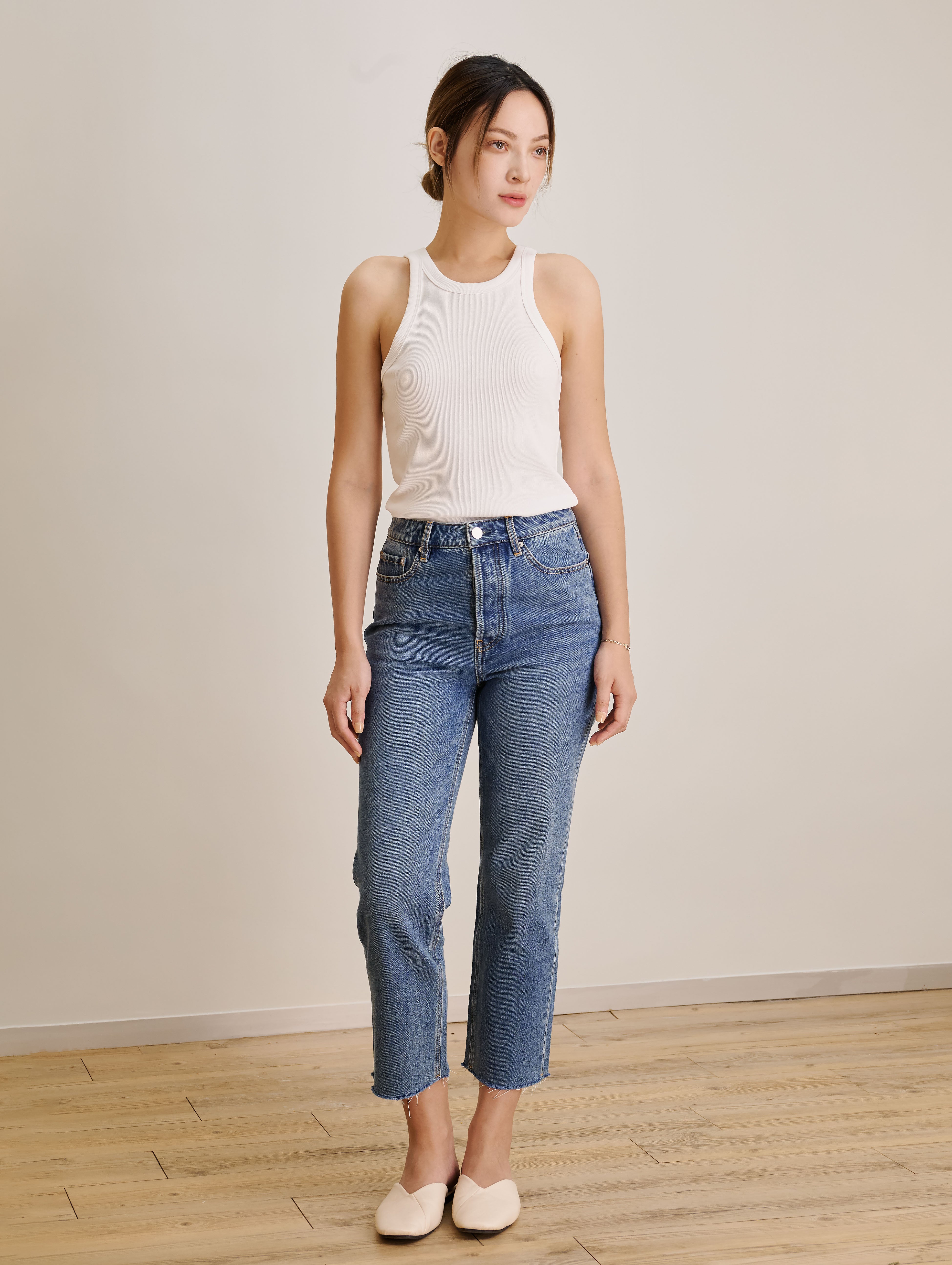 CLASSIC High-Rise Straight-leg jeans (Blue)