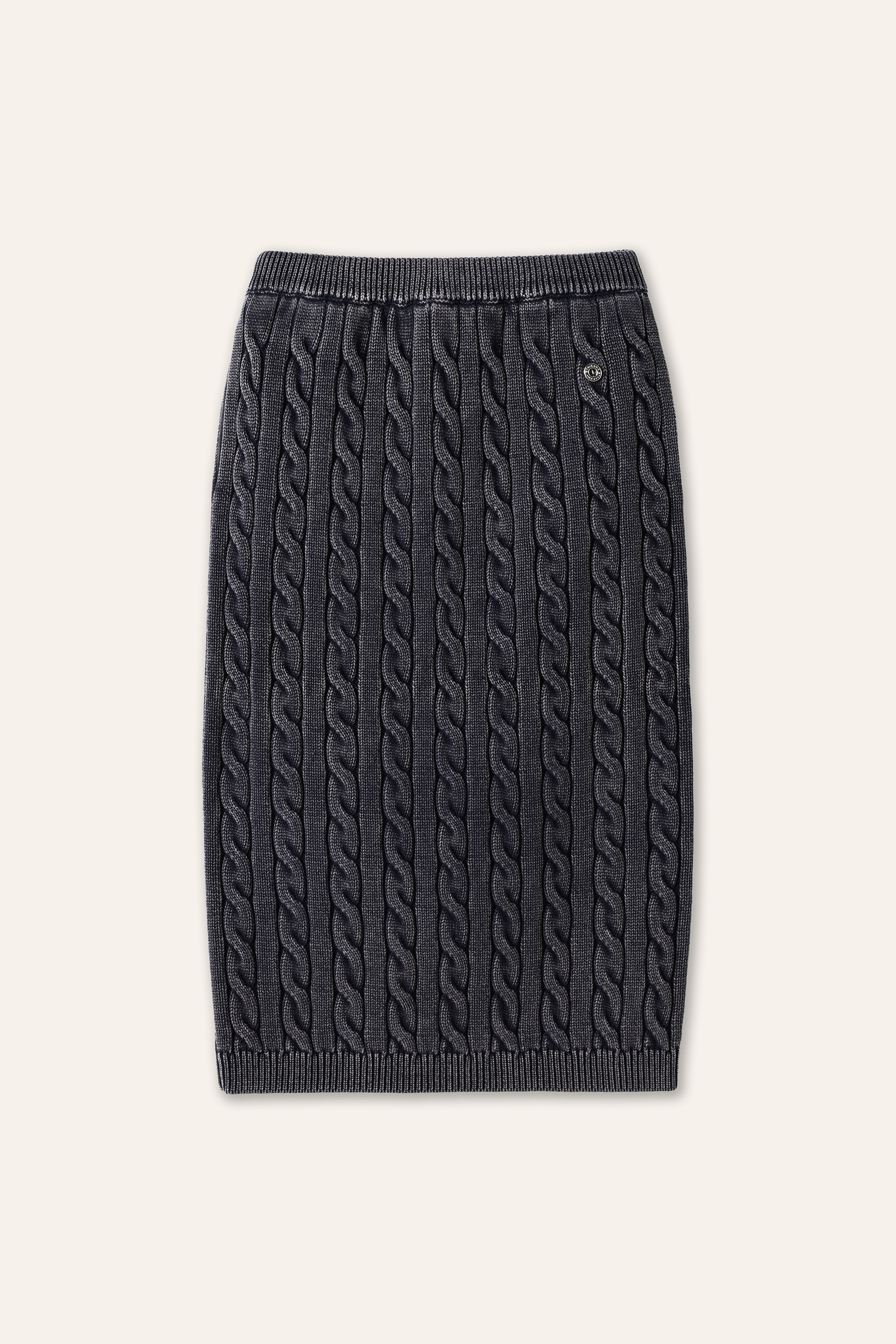 CM 2.0 cotton washed cable-knit skirt (Navy)