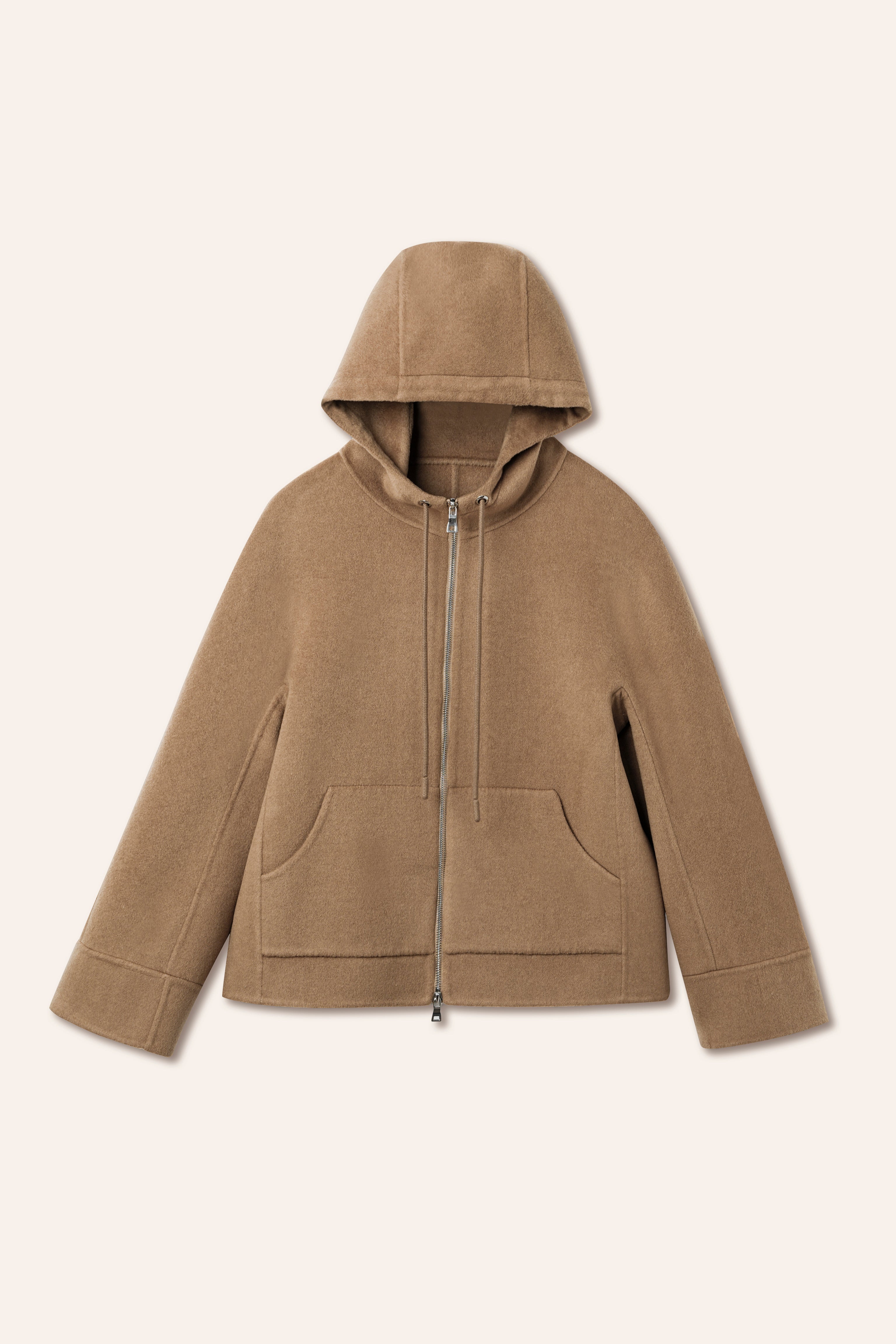 CAMIE 2.0 wool-blended zip jacket (Camel)