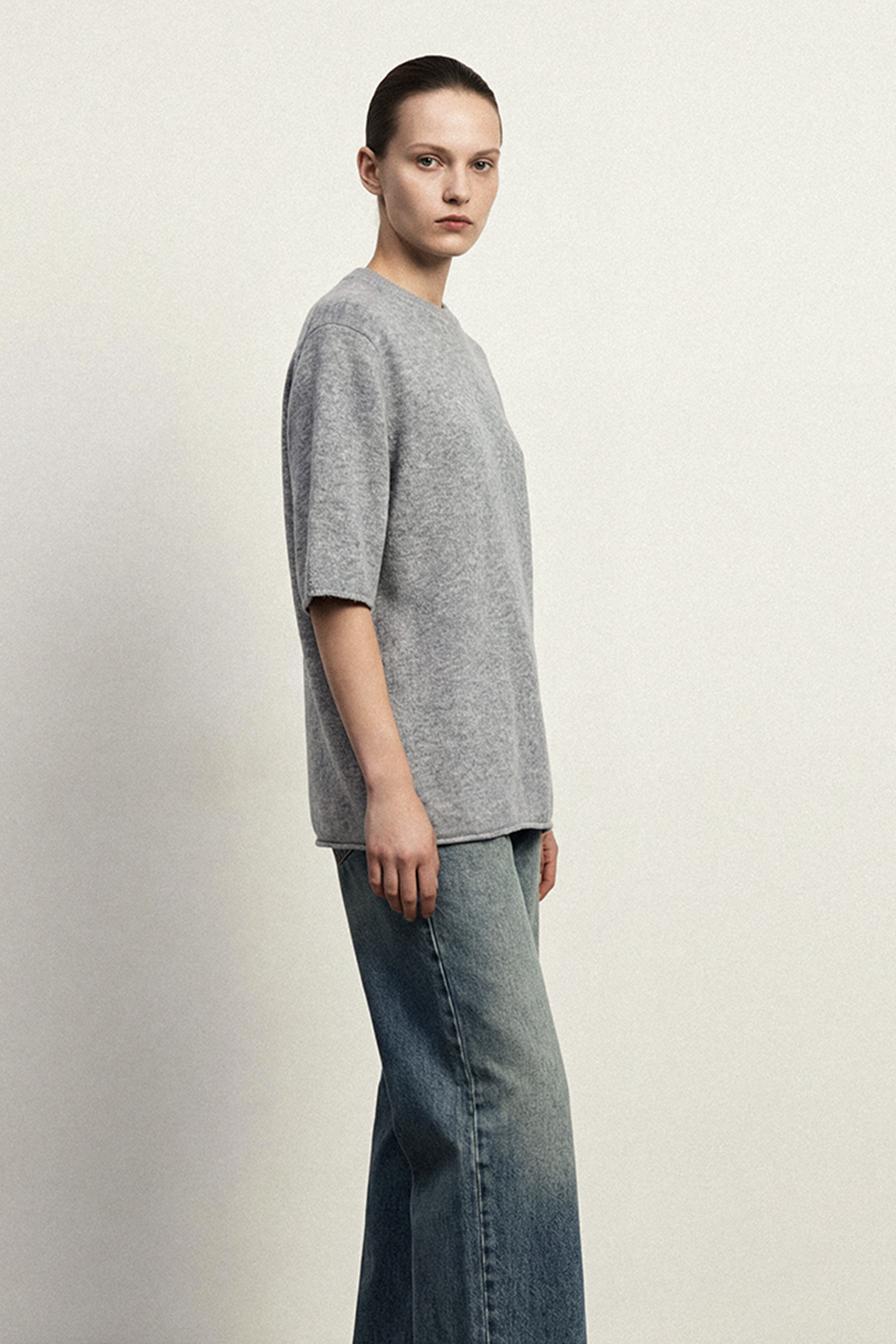 HILTON merino wool oversize top (Grey)