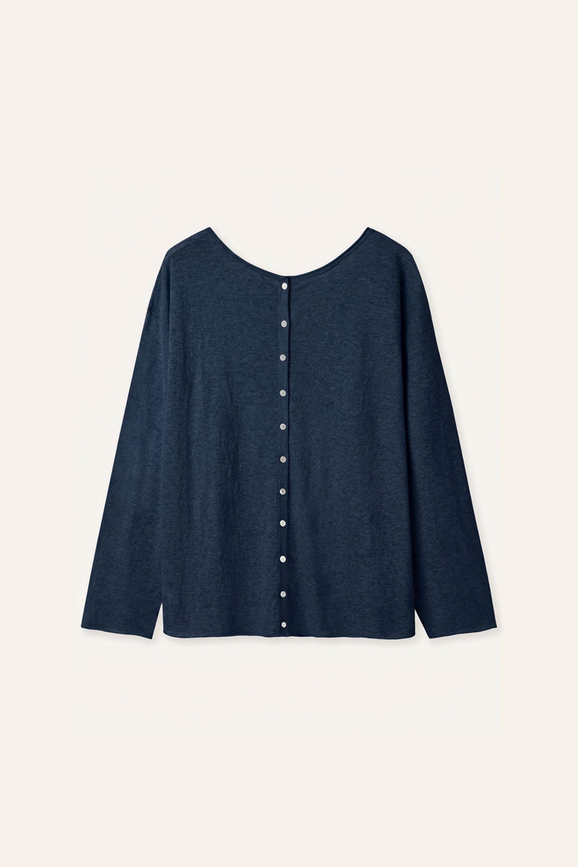 JESSY linen-cotton two way top (Navy)