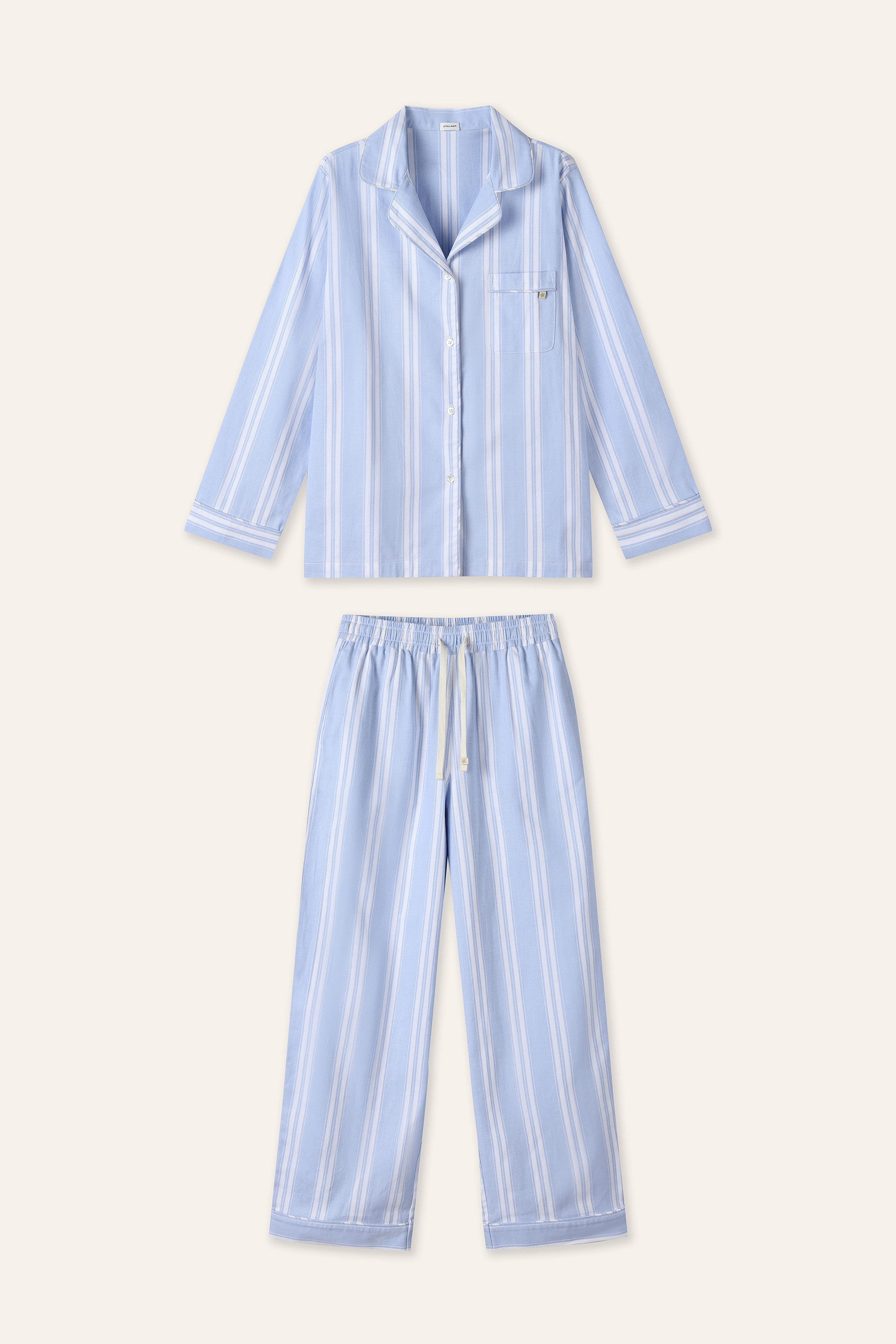 JOVIA organic cotton pajamas (Sky stripe)