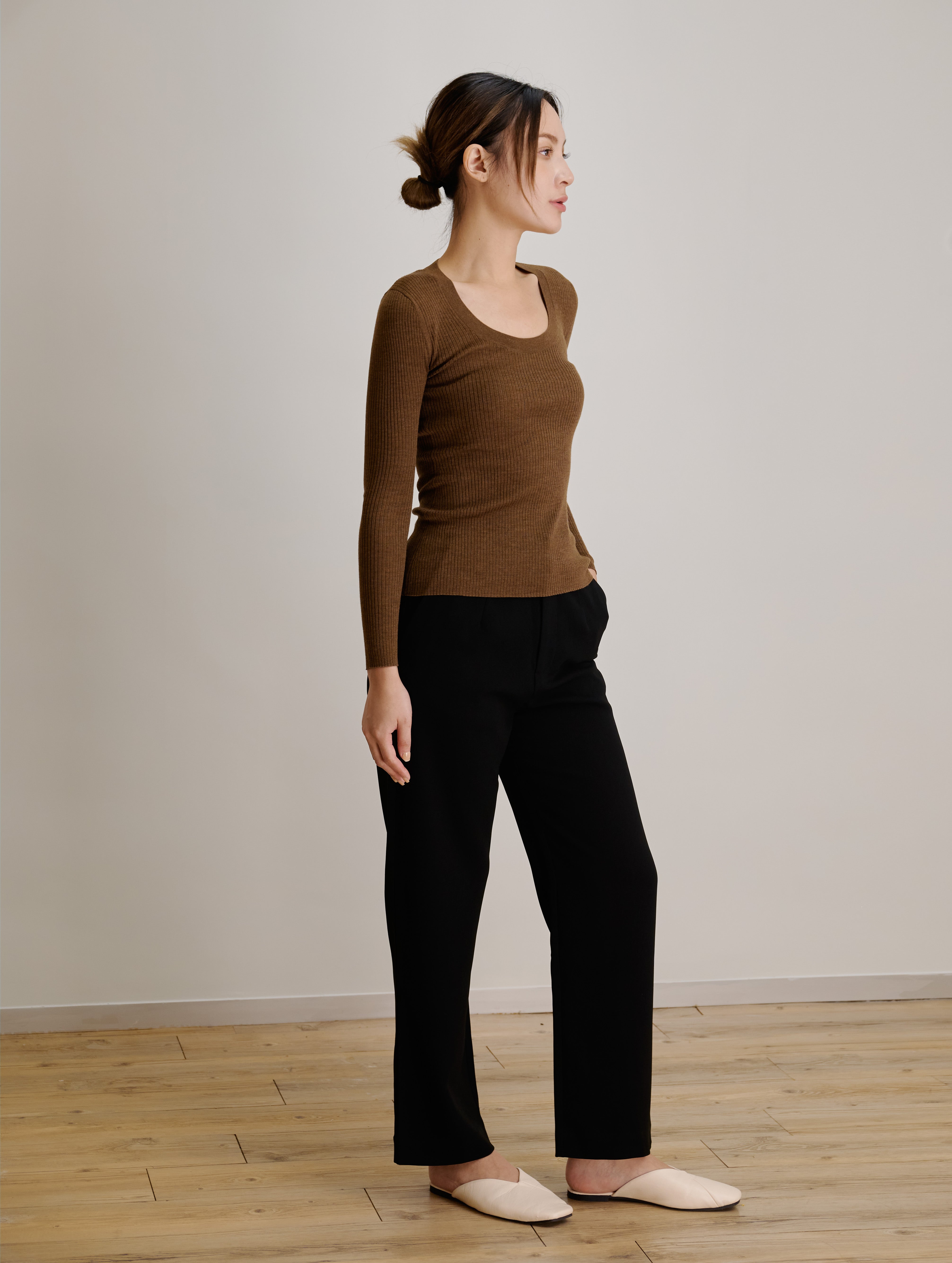 ARLES wide-leg pants (Black)