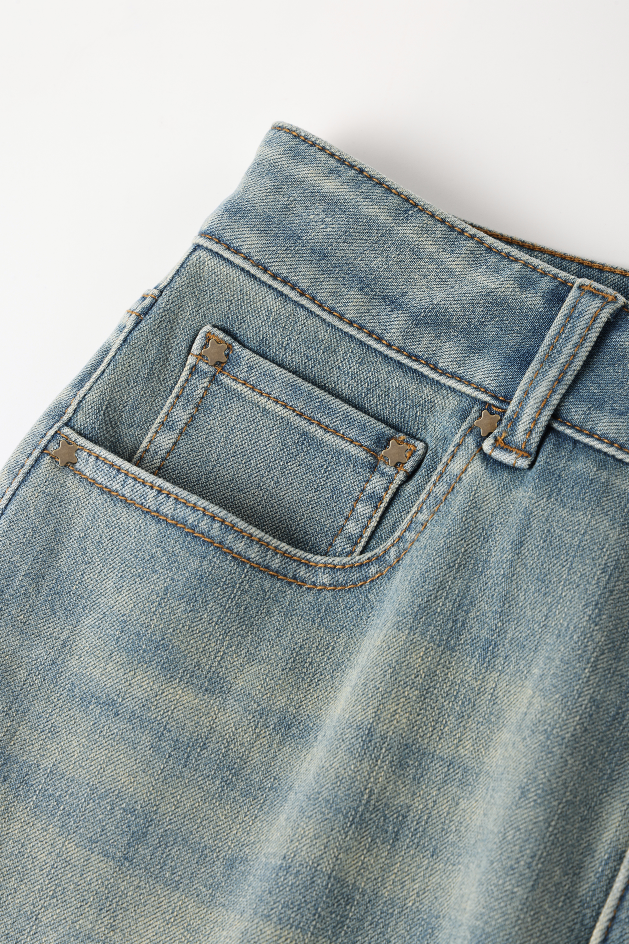 KENT washed wide-ler jeans (Light Blue)