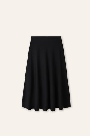 LAMA silk-blended midi skirt (Black)