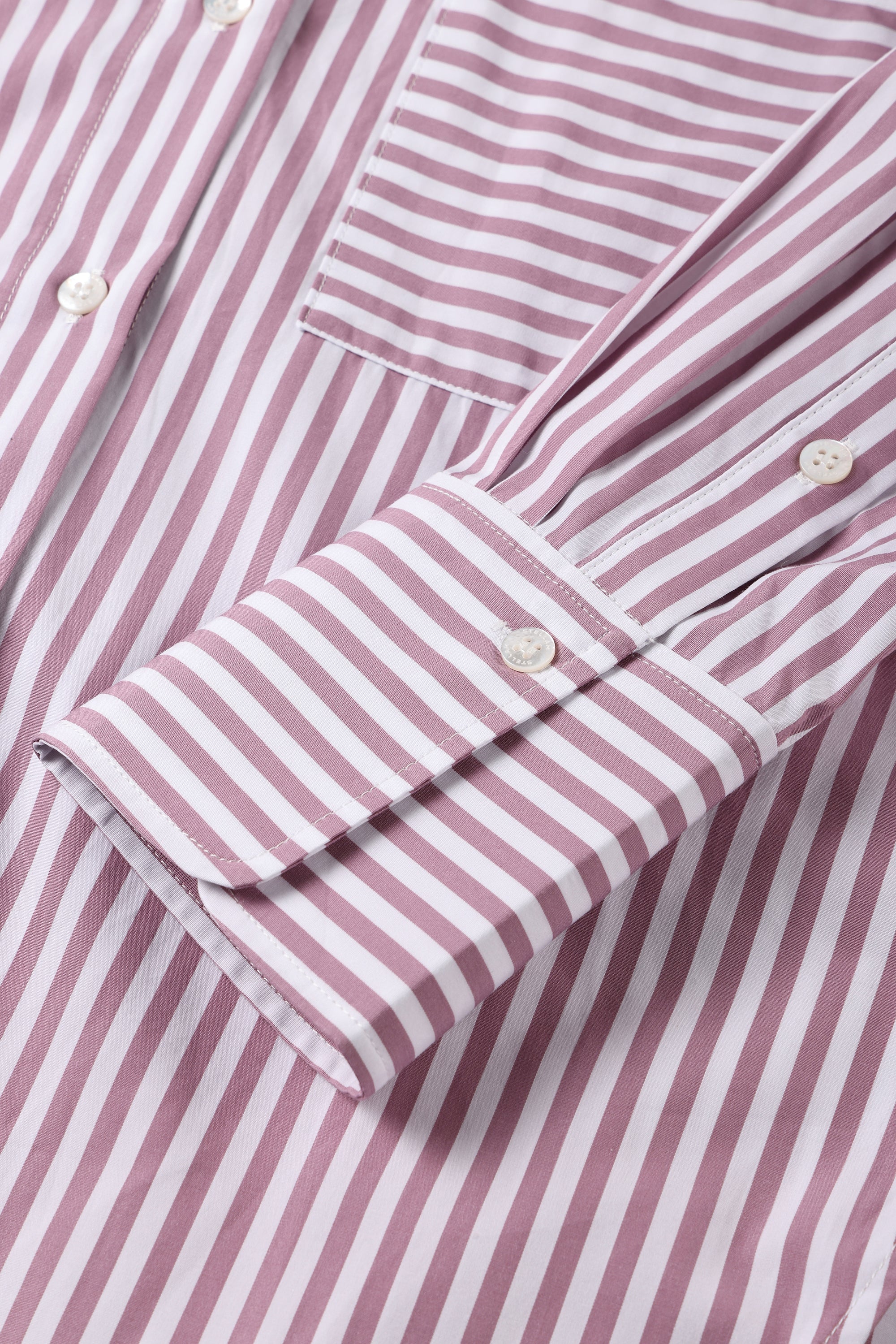 LARA cotton striped shirt (Pastel pink stripe)