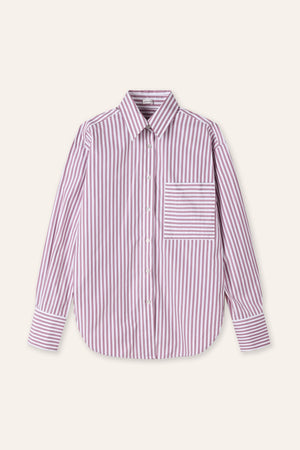 LARA cotton striped shirt (Pastel pink stripe)