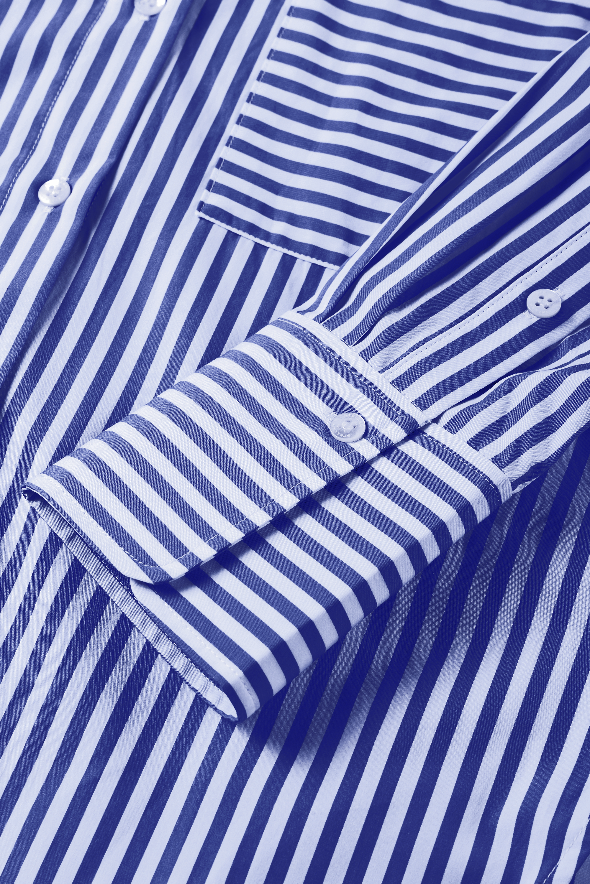 LARA cotton striped shirt (Blue stripe)