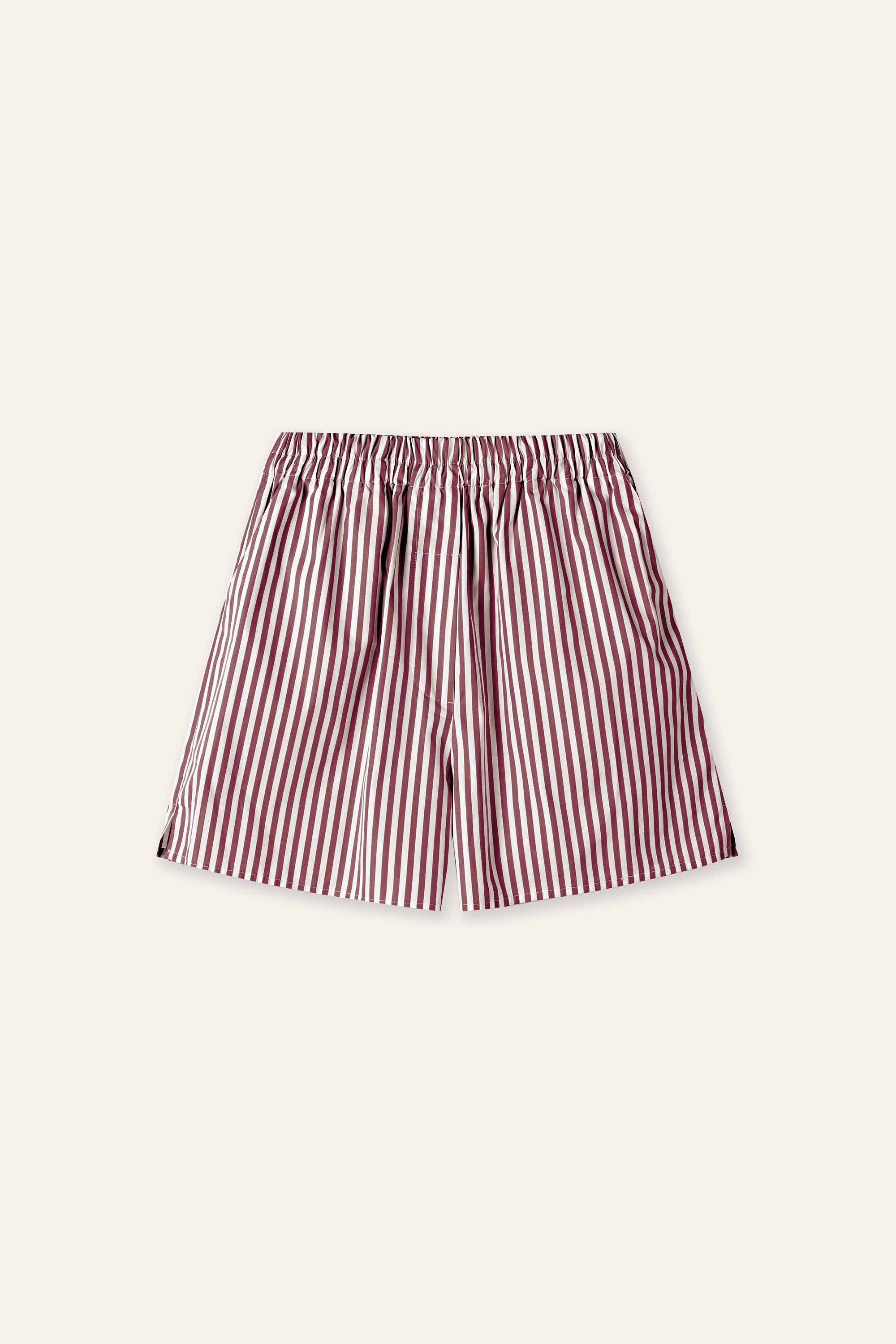 LARE cotton striped shorts (Coffee stripe)