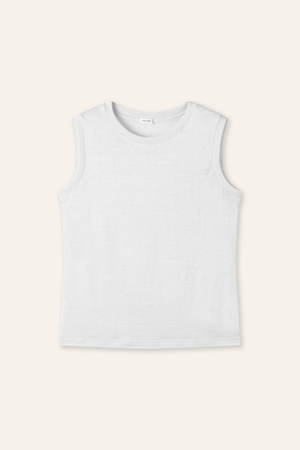 LIMMY jp linen sleeveless top (White)