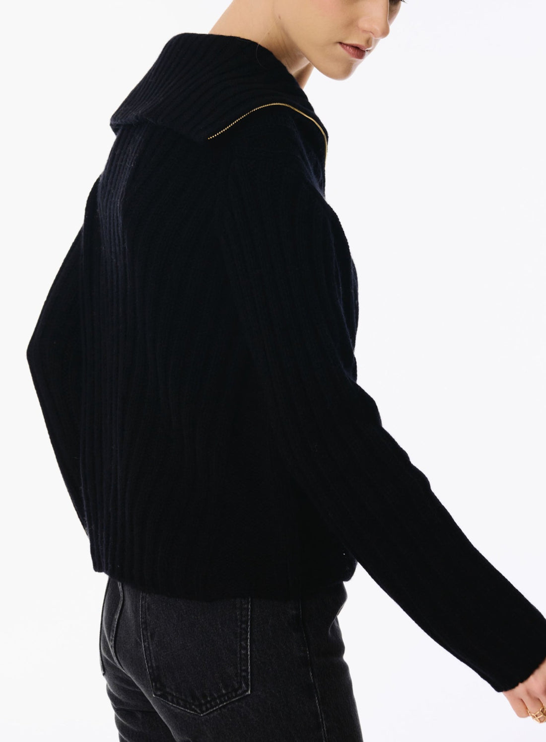 CATHY wool zip jacket (Black)