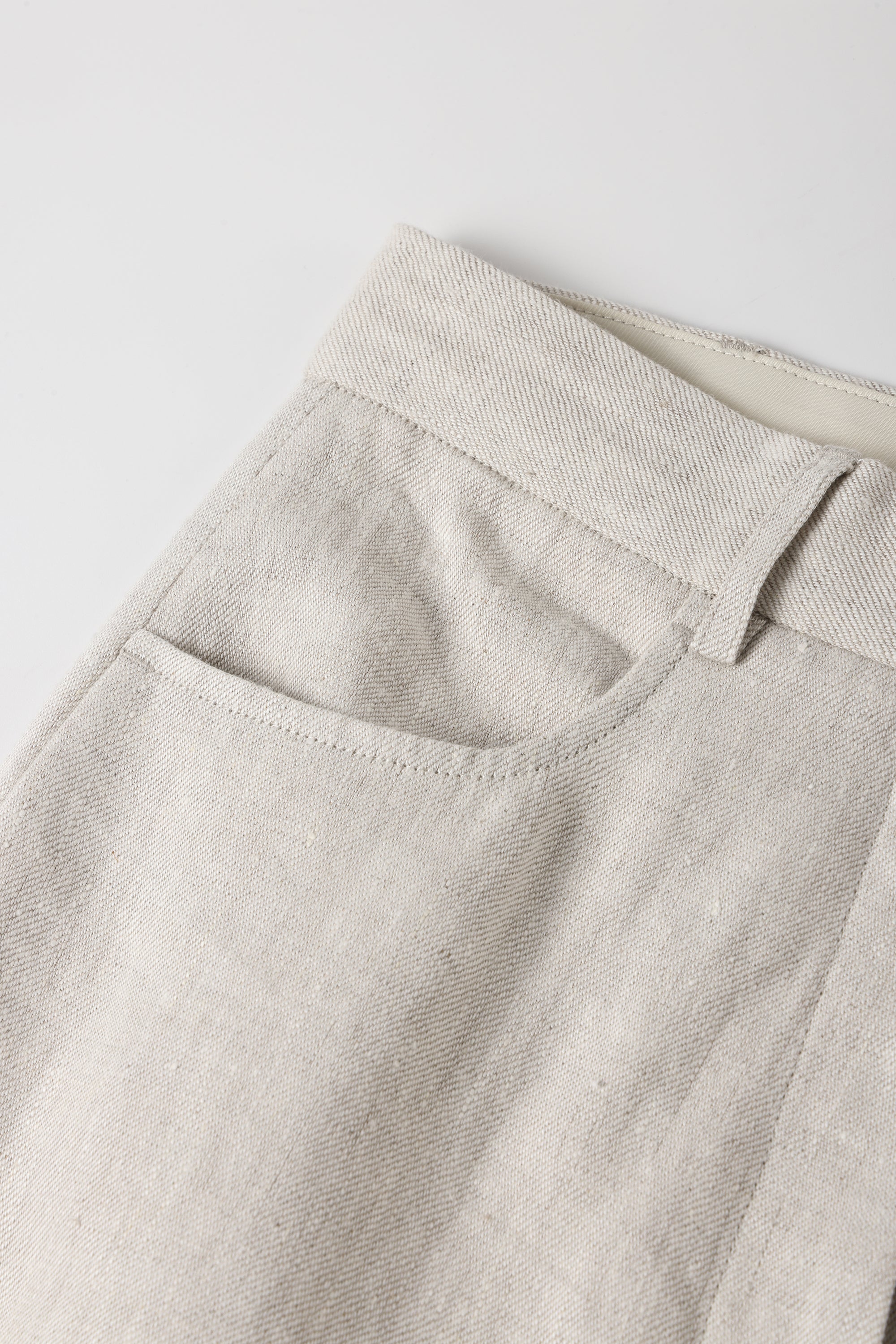 MAREK wide-leg linen pants (Beige)