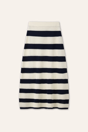 MEADOW openwork striped skirt (Blue stripe)