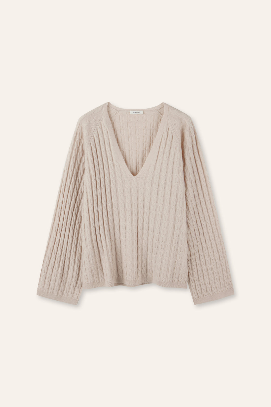 MONICA cashmere-blended V-neck sweater (Oatmeal)