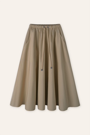 MOON cotton midi skirt (Khaki)